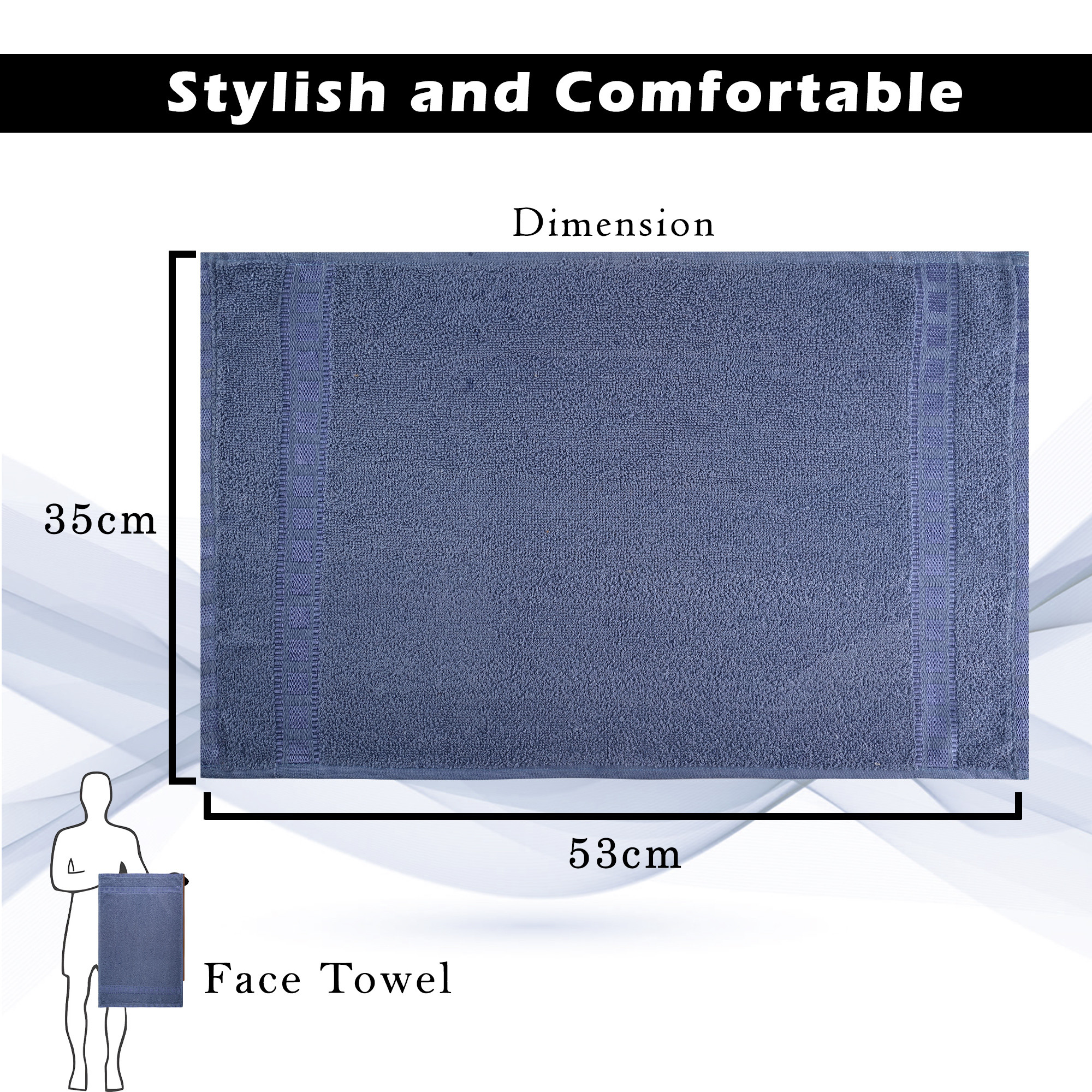 Kuber Industries Pack of 2 Cotton HandFace Towels For Men  Women  Easily Washable  Workout Gym Napkins For Men  Pocket Towel - Dark Blue