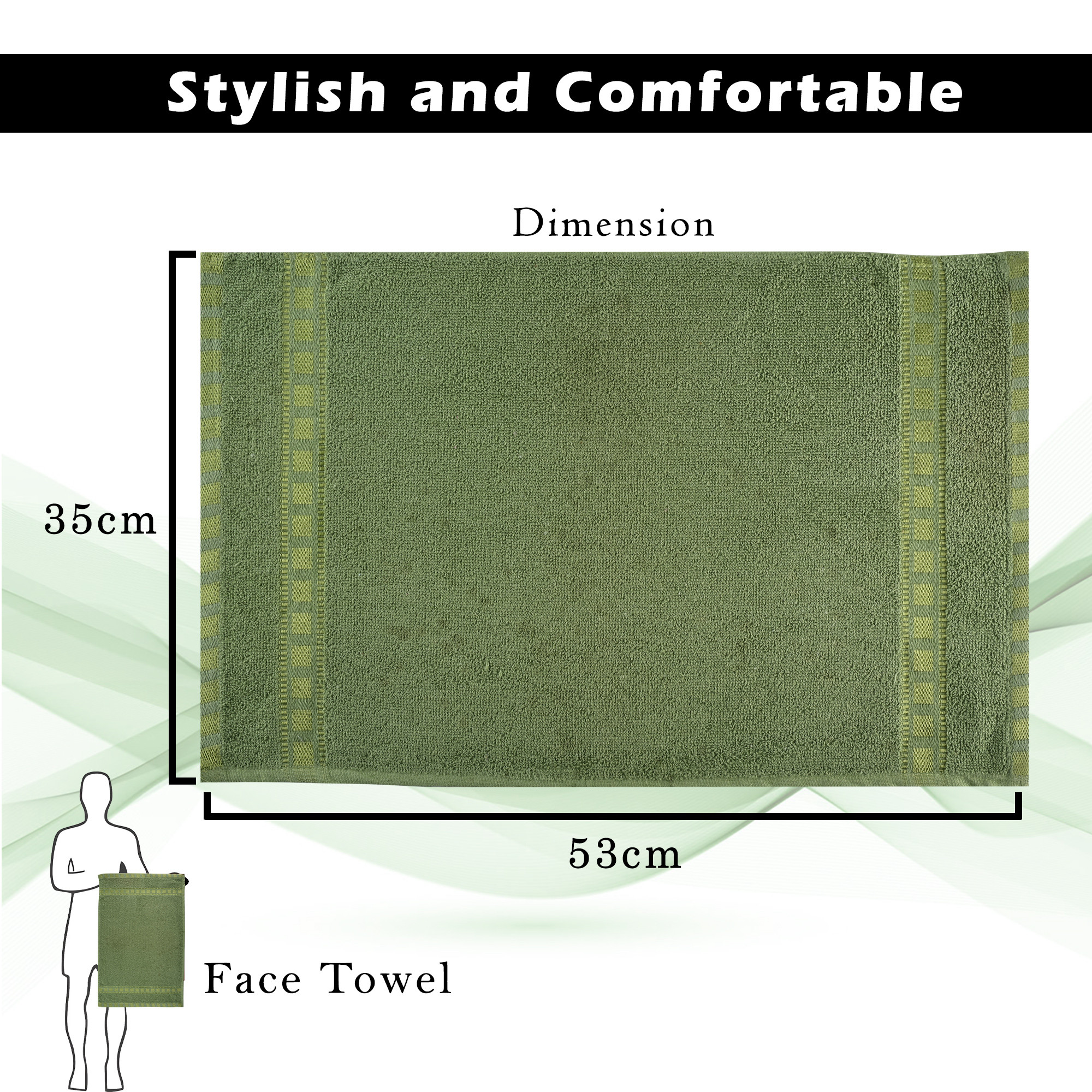Kuber Industries Pack of 2 Cotton HandFace Towels For Men  Women  Easily Washable  Workout Gym Napkins For Men  Pocket Towel - Green