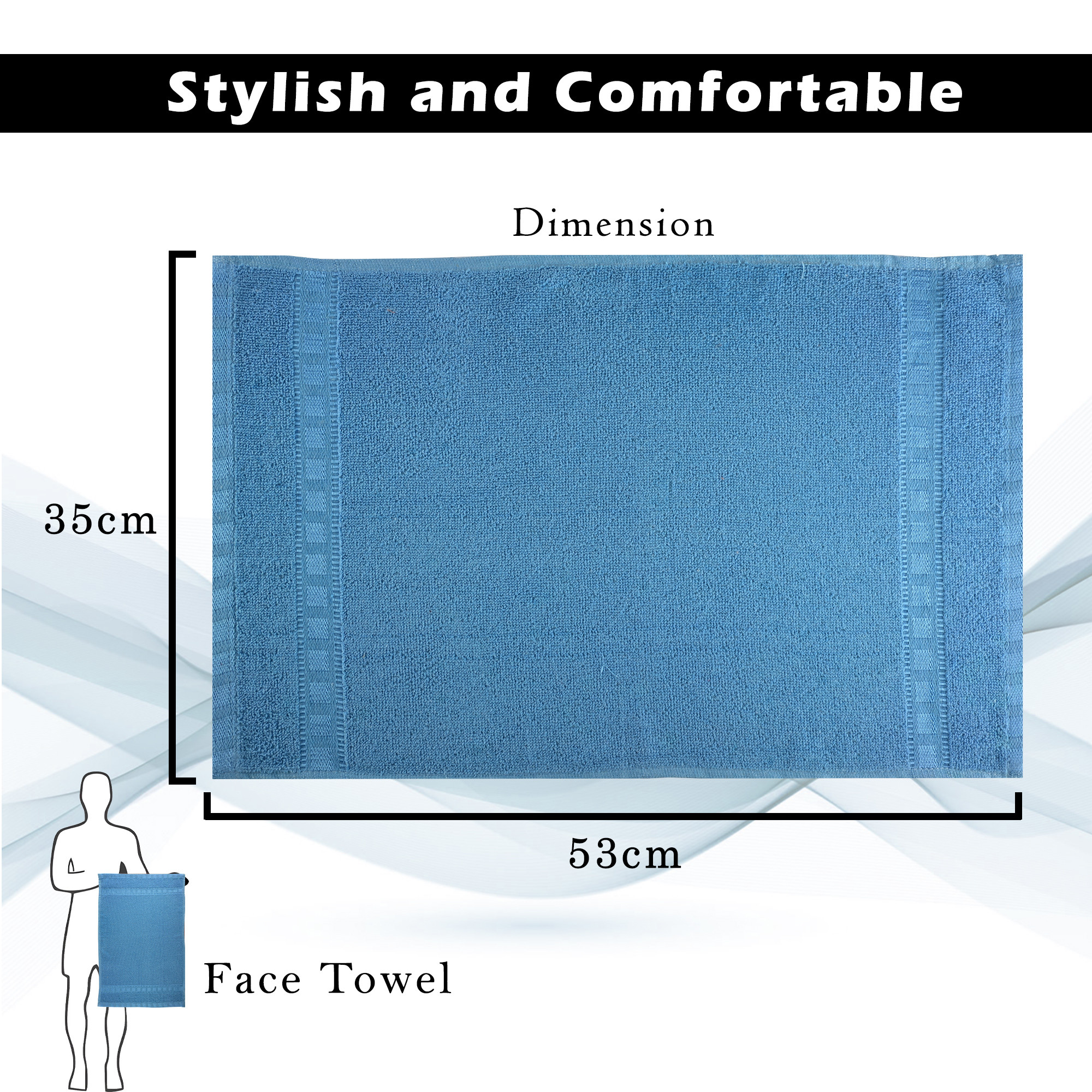 Kuber Industries Pack of 2 Cotton HandFace Towels For Men  Women  Easily Washable  Workout Gym Napkins For Men  Pocket Towel - Sky Blue