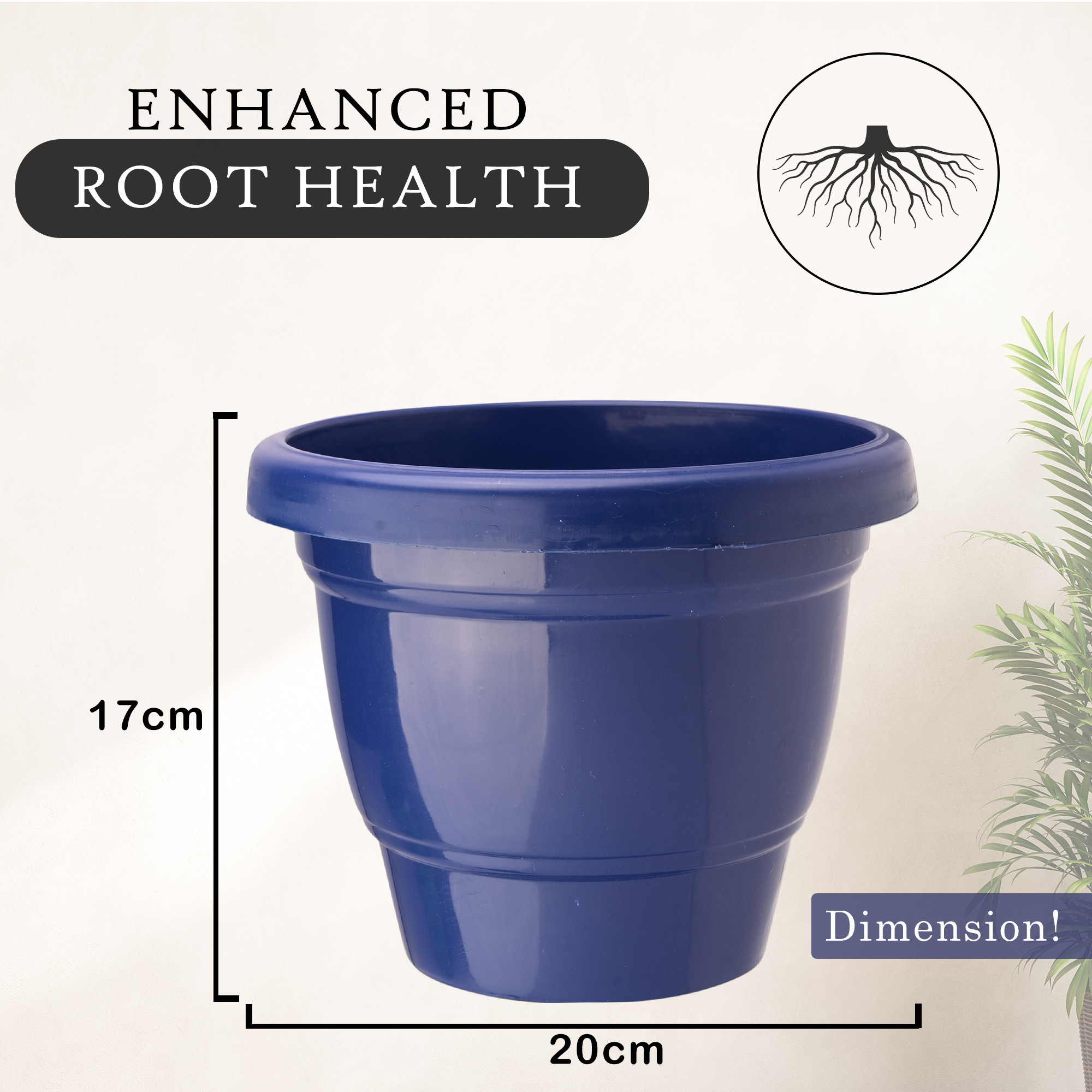 Kuber Industries Pack of 2 Flower Pot  2-Layer Fuldani Flower Pot  8 Inch Phooldaan for Home Dcor  Pots for Terrace Garden  Pots Stand for Plants  Synergy Indoor Plant Stand  Blue