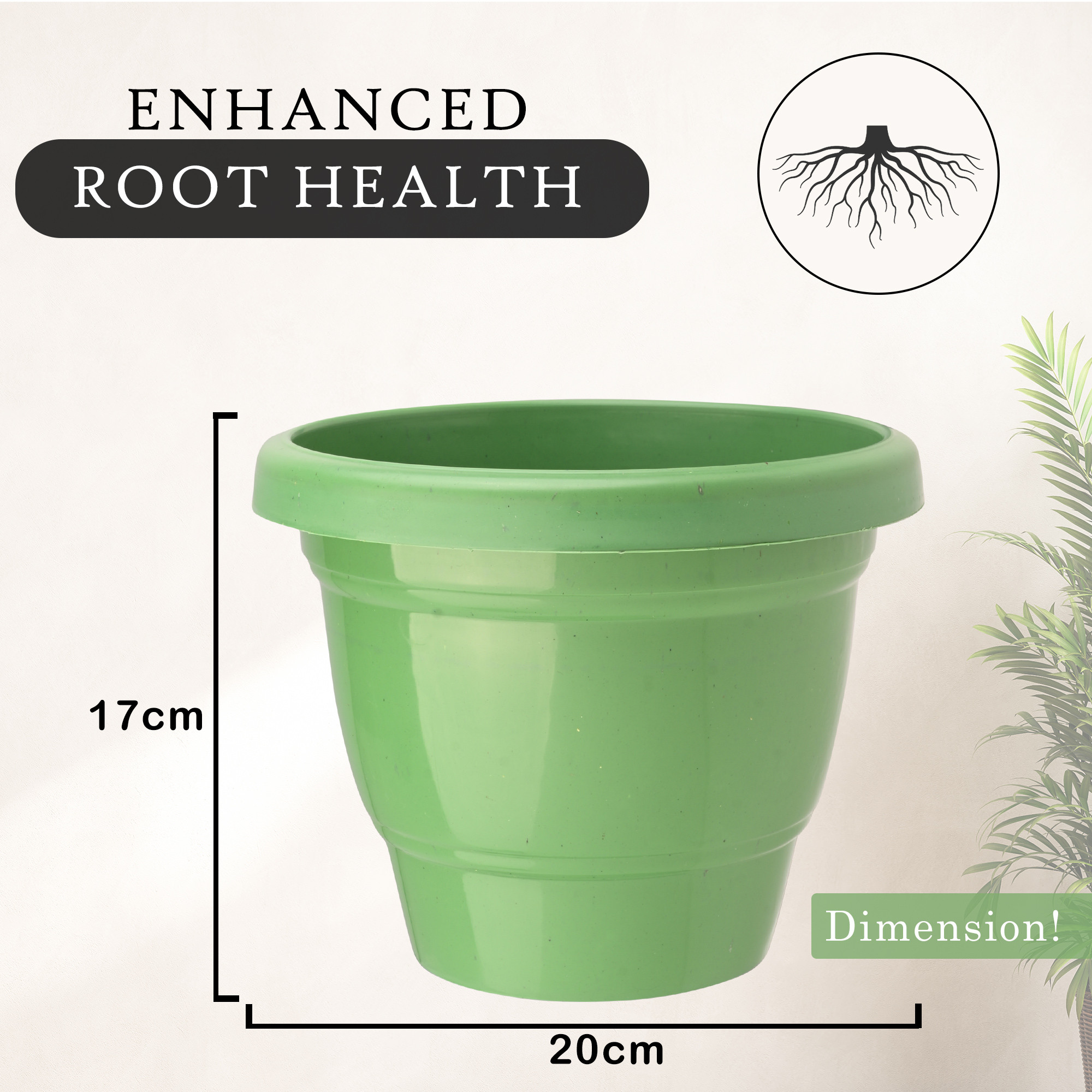 Kuber Industries Pack of 2 Flower Pot  2-Layer Fuldani Flower Pot  8 Inch Pots for Terrace Garden  Pots Stand for Plants  Phooldaan for Home Dcor  Synergy Indoor Plant Stand  Green