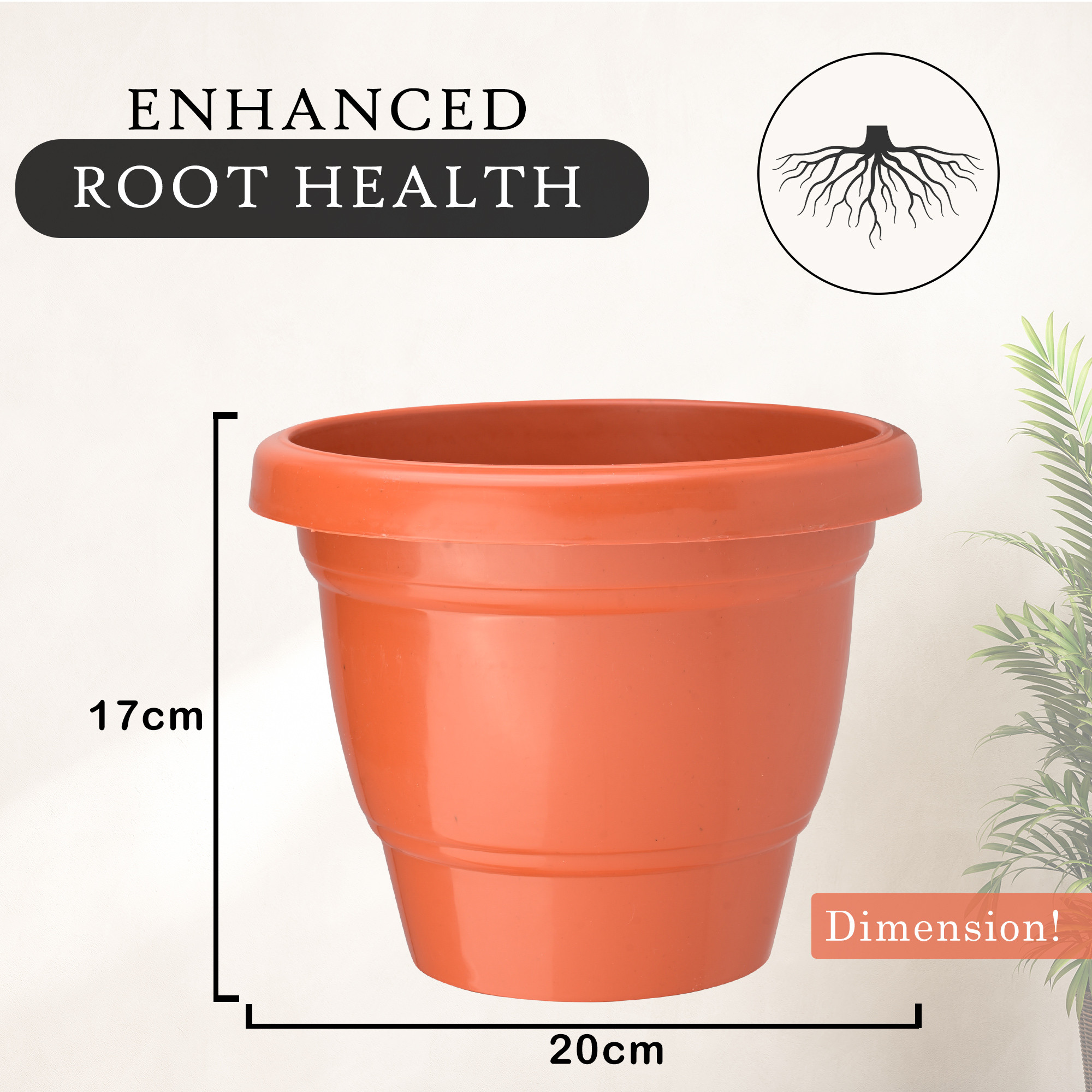 Kuber Industries Pack of 2 Flower Pot  2-Layer Fuldani Flower Pot  8 Inch Pots for Terrace Garden  Pots Stand for Plants  Phooldaan for Home Dcor  Synergy Indoor Plant Stand  Orange