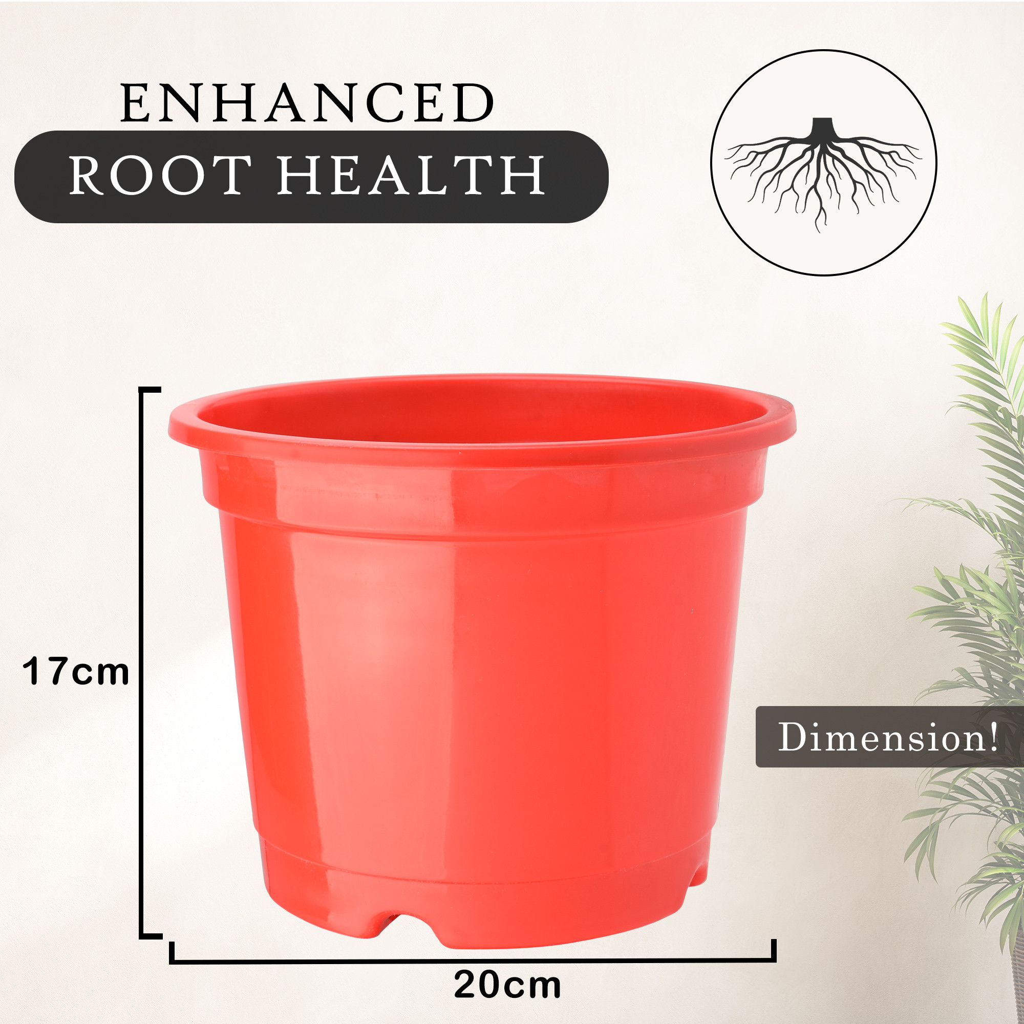 Kuber Industries Pack of 2 Flower Pot  Fuldani Flower Pot  8 Inch Phooldaan for Home Dcor  Pots for Home Terrace Garden  Pots Stand for Plants  Synergy Indoor Plant Stand  Red