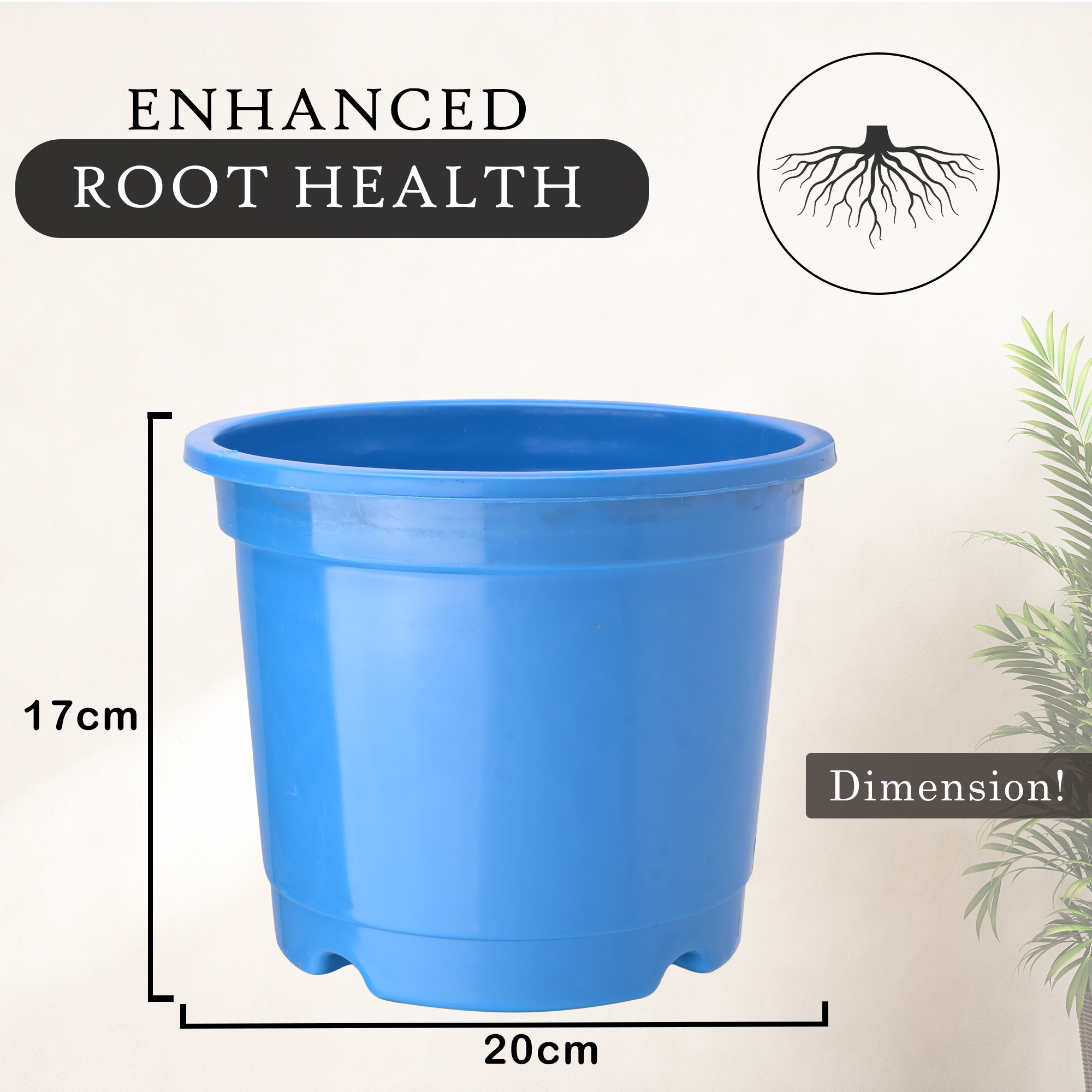 Kuber Industries Pack of 2 Flower Pot  Fuldani Flower Pot  8 Inch Phooldaan for Home Dcor  Pots for Home Terrace Garden  Pots Stand for Plants  Synergy Indoor Plant Stand  Blue