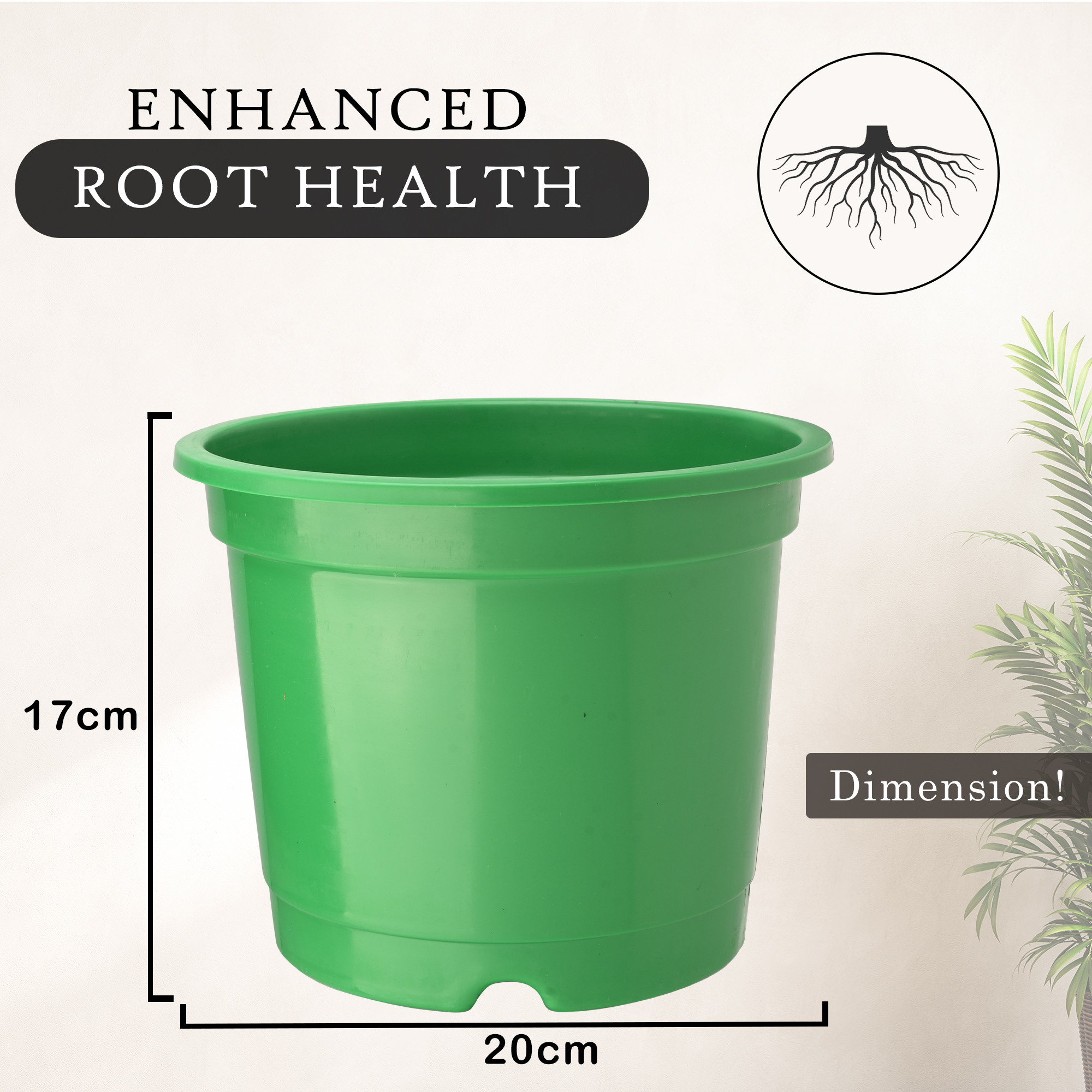 Kuber Industries Pack of 2 Flower Pot  Fuldani Flower Pot  8 Inch Pots for Home Terrace Garden  Pots Stand for Plants  Phooldaan for Home Dcor  Synergy Indoor Plant Stand  Green