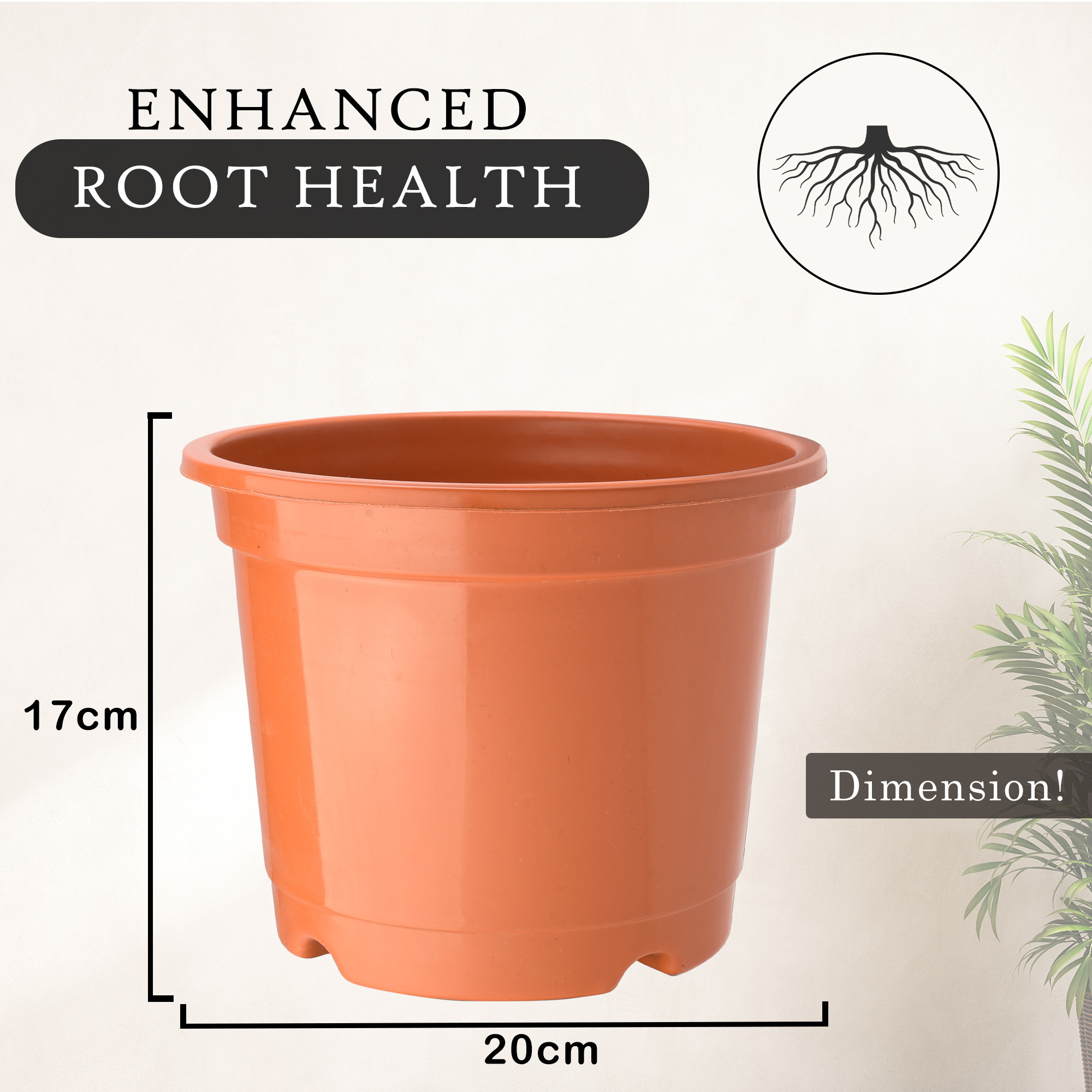 Kuber Industries Pack of 2 Flower Pot  Fuldani Flower Pot  8 Inch Pots for Home Terrace Garden  Pots Stand for Plants  Phooldaan for Home Dcor  Synergy Indoor Plant Stand  Orange