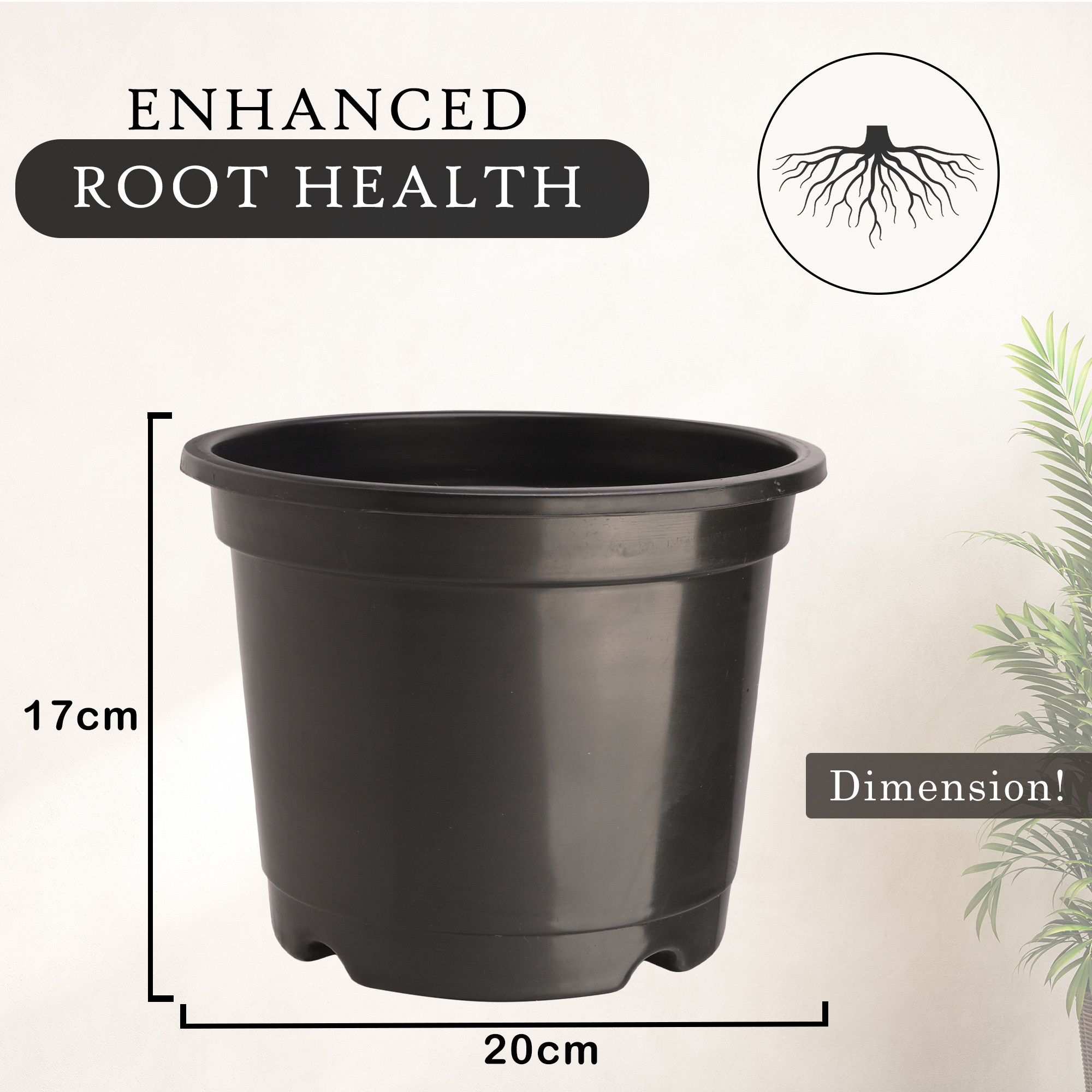 Kuber Industries Pack of 2 Flower Pot  Fuldani Flower Pot  8 Inch Pots for Home Terrace Garden  Pots Stand for Plants  Phooldaan for Home Dcor  Synergy Indoor Plant Stand  Black