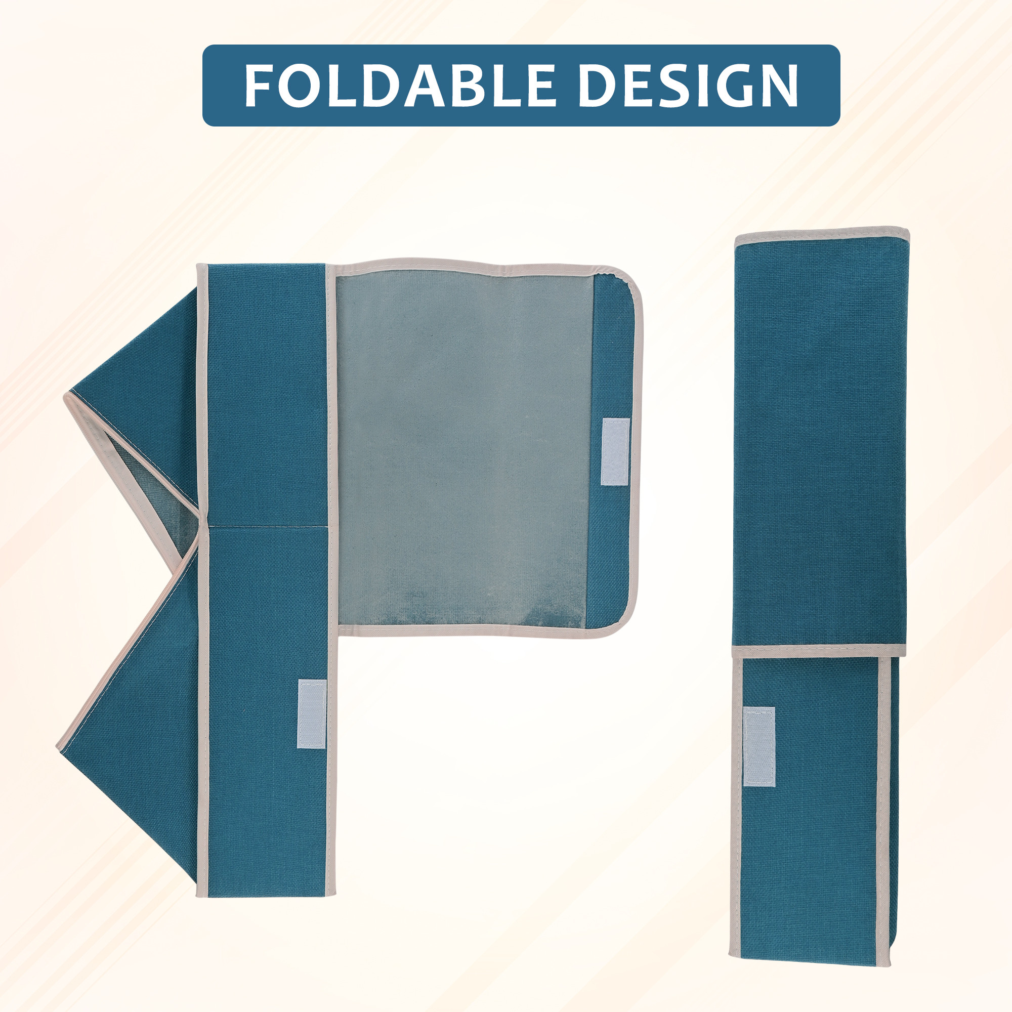 Kuber Industries Pack of 2 Foldable Multi-Grid Undergarments Organizer with Top Flap  Socks  Innerwear Organiser for Wardrobe  Ideal for BrasPanties Underwear  Ties  LJ-17-NBLU  Navy  White