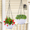 Hanging Flower Pot | Hanging Flower Pot for Living Room | Hanging Pot for Home-Lawns &amp; Gardening | Flower Planter for Balcony | Marble Euro | 7 Inch | White