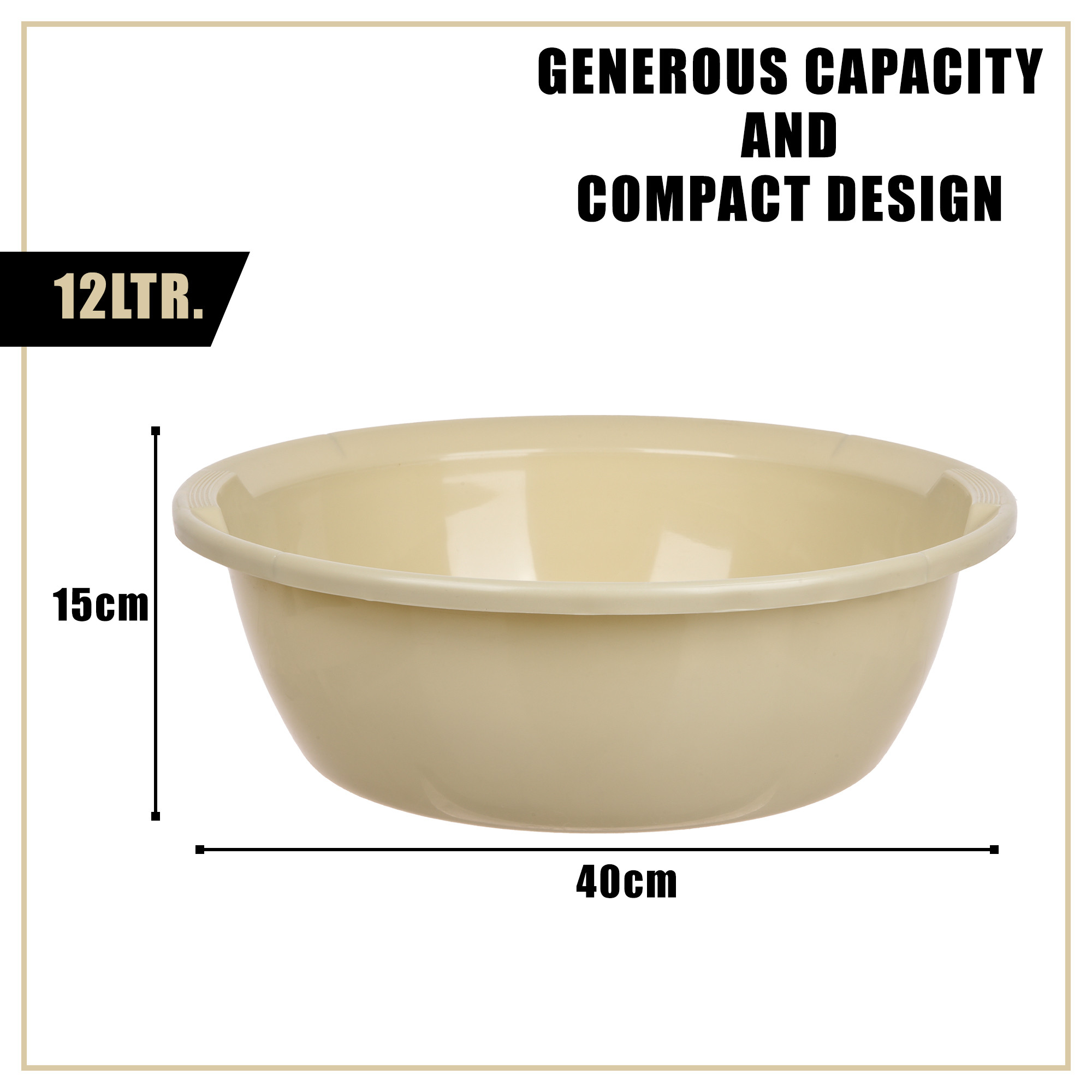 Kuber Industries Pack of 2 Kitchen Basket  Stationery Organizer Tub  Multipurpose Storage Organizer  Office Supplies Organizer for Pen-Pencil-Staplers-Clips  Desktop Organizer  12 LTR  Cream