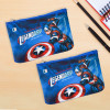 Pencil Pouch | Square Stationary Pouch | Pen-Pencil Box for Kids | School Geometry Pouch | Pencil Utility Bag | Zipper Pencil Organizer | Marvel Captain America | Royal Blue