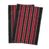 Rectangle Durable Door Mats for Home &amp; Living Room | 23x15 Inch Rainy Season Mats for Floor &amp; Footmats for Bedroom, Kitchen &amp; Balcony | Strips - Red &amp; Black