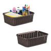 Multi-Purpose Plastic Basket for Storage M15 | Spacious Stationary & Jewellery Holder | Home Organizers for Kitchen, Bedroom & Dining Table | Brown