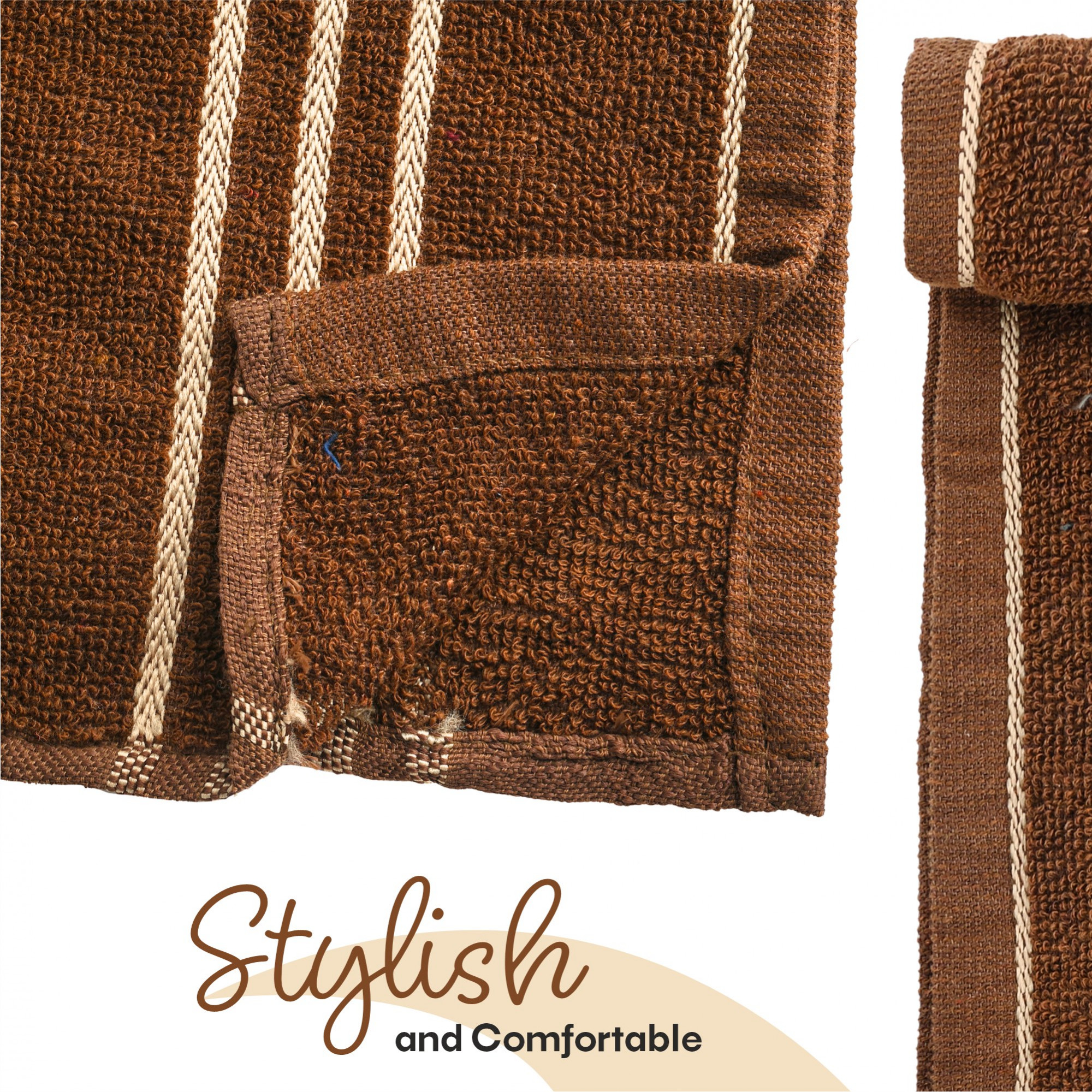 Kuber Industries Pack of 2 Soft Cotton Face Towels For Men  WomenLadies  Easily Washable  Pocket Towels  Workout Gym Napkins For Men - Dark Brown
