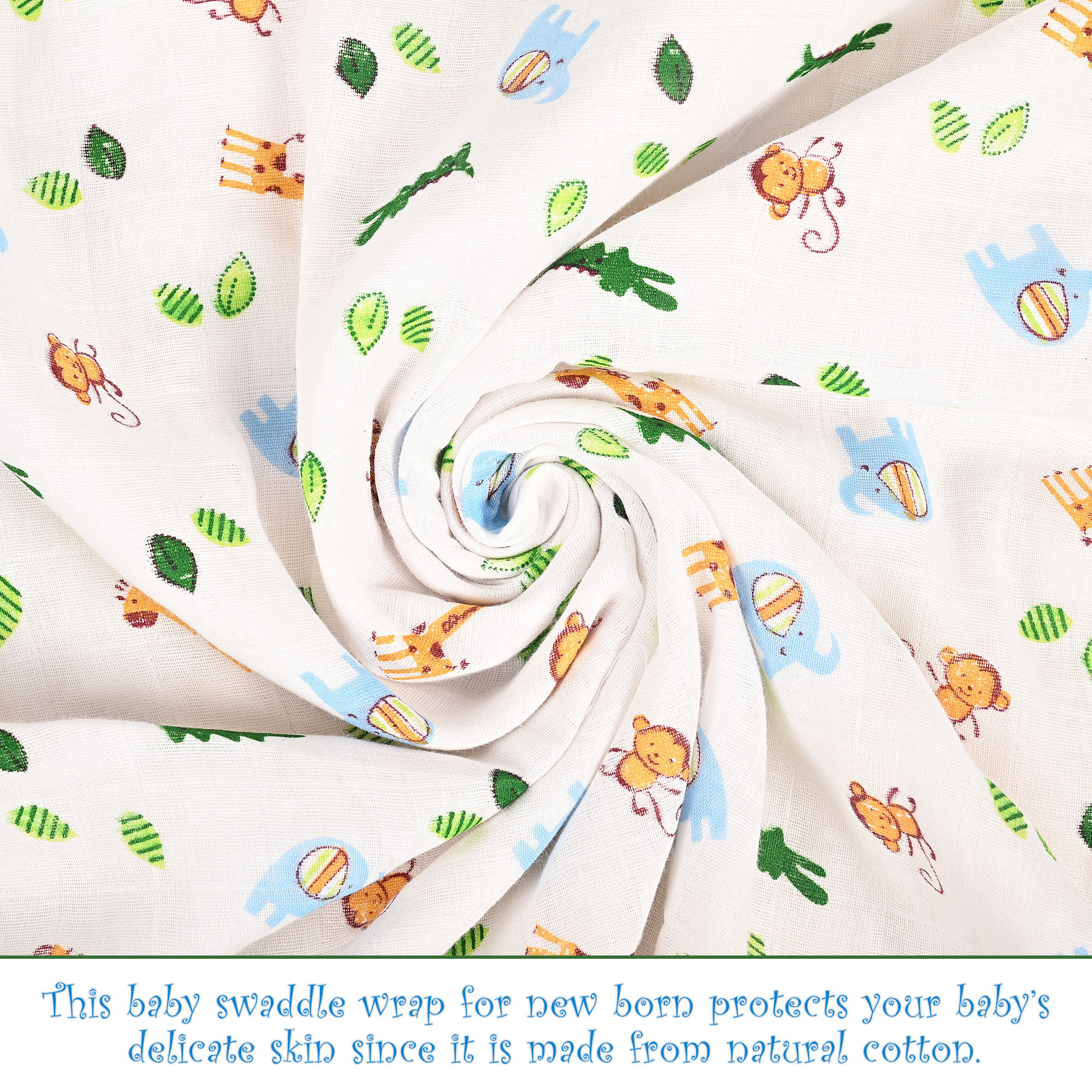 Kuber Industries Pack of 2 Soft Cotton Swaddling Cloth for New Born Baby  Printed Baby WrapSwaddle Blanket for Sleeping Kids  White