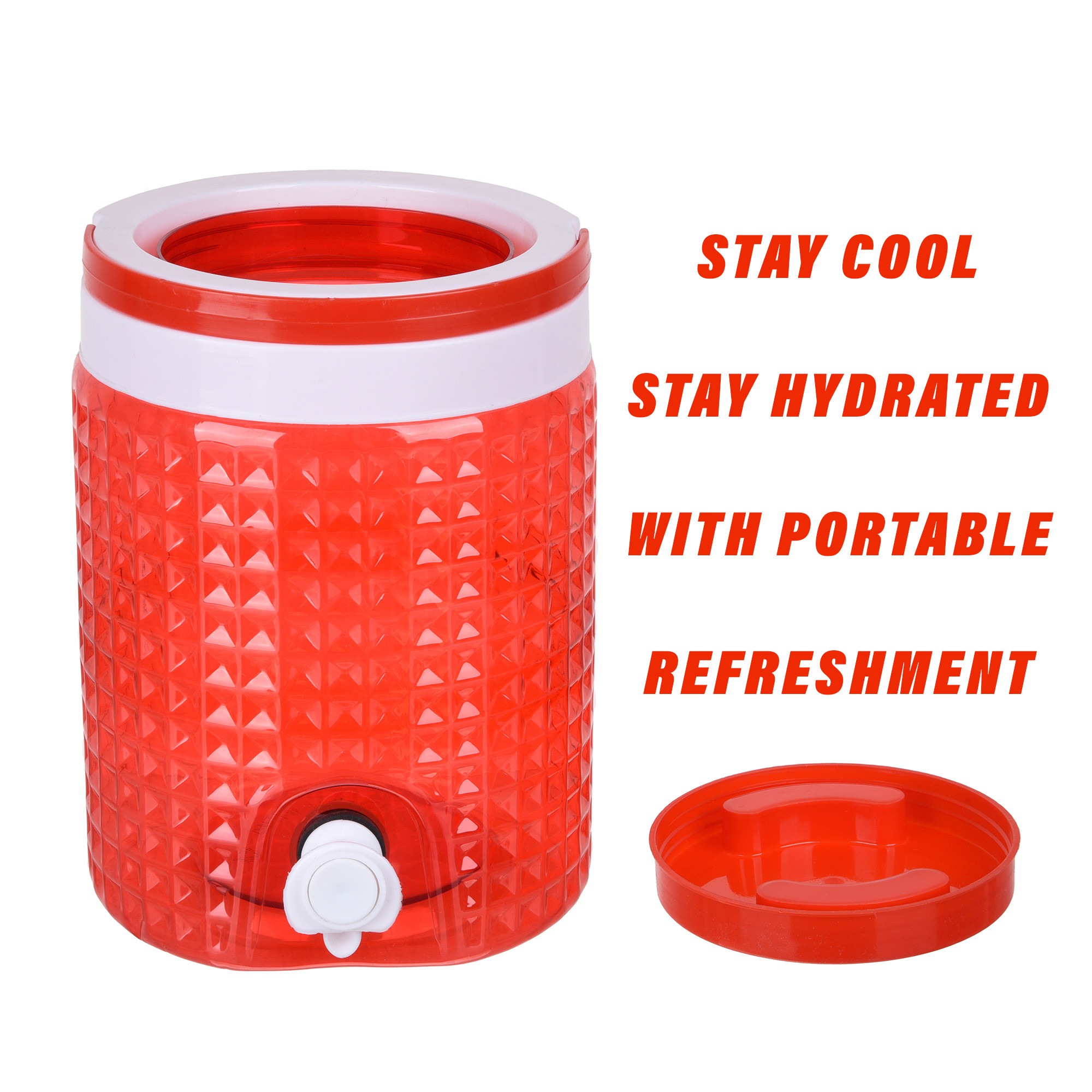Kuber Industries Pack of 2 Water Camper | Travelling Water Jug | Water Jug Camper for Home-Travel-Picnic-Office | Water Dispenser Can with Tap | Water Storage Container | 4.5 LTR | Red & Black