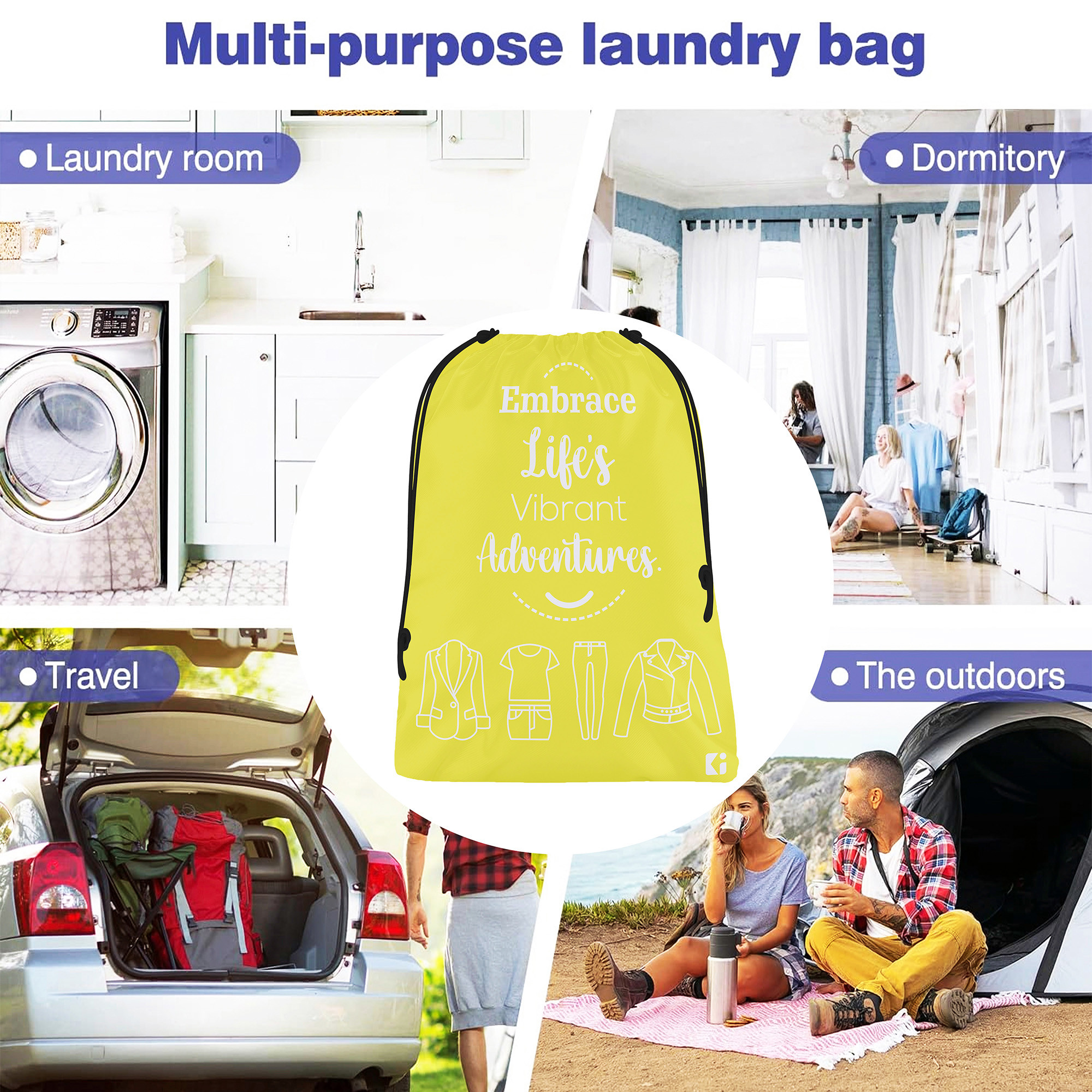 Kuber Industries Pack of 3 Cloth Storage Bag | Storage Organizer | Carrying Bag | Garments Cover for Laundry | Storage Organizer for Clothing-Travel | Medium | Yellow-Royal Blue & Gray