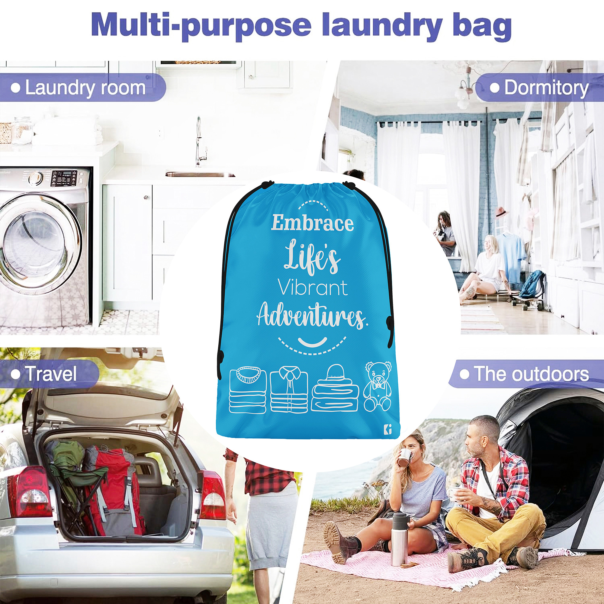 Kuber Industries Pack of 3 Cloth Storage Bag | Storage Organizer | Carrying Bag | Garments Cover for Laundry | Storage Organizer for Clothing-Travel | Large | Yellow-Brown & Sky Blue