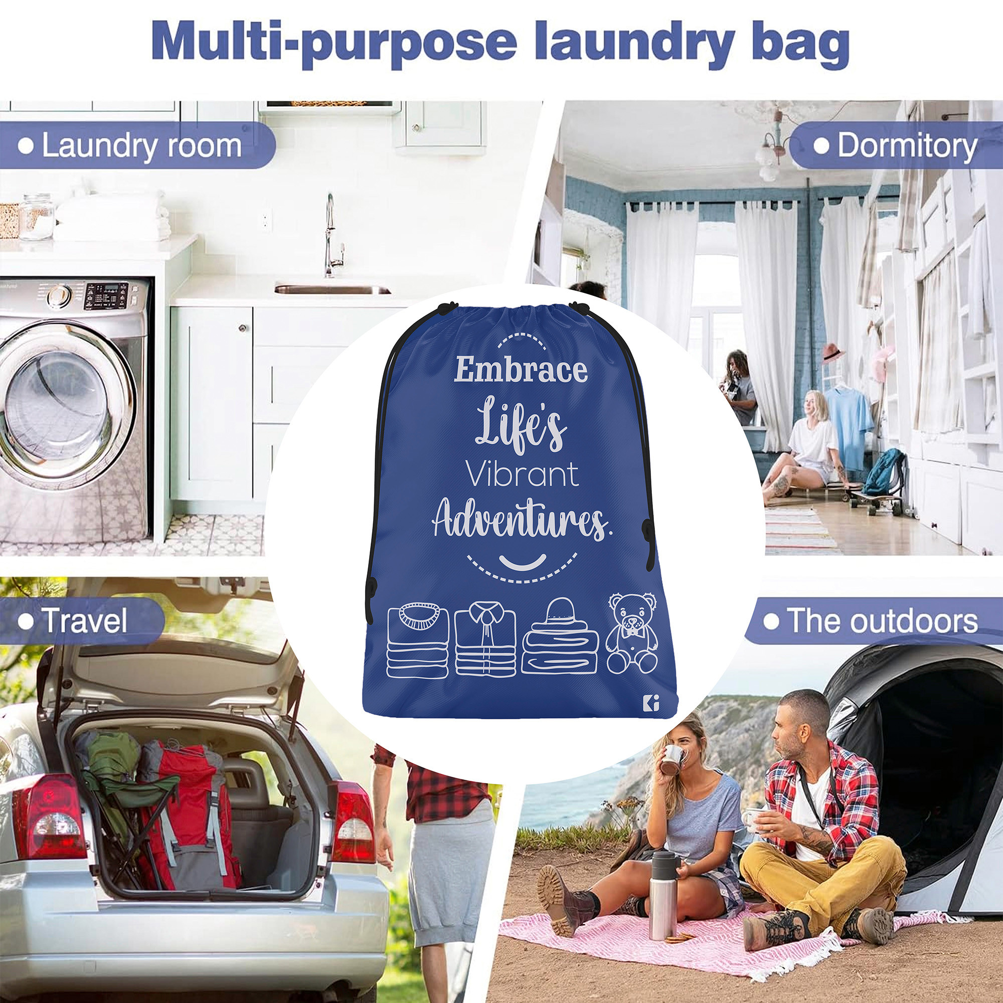 Kuber Industries Pack of 3 Cloth Storage Bag | Storage Organizer | Carrying Bag | Garments Cover for Laundry | Storage Organizer for Clothing-Travel | Large | Yellow-Sky & Royal Blue