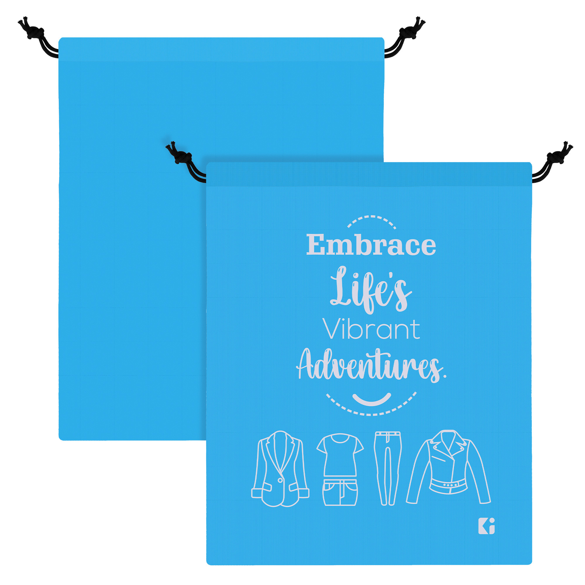 Kuber Industries Pack of 3 Cloth Storage Bag | Storage Organizer | Travel Cloth Carrying Bag | Garments Cover for Laundry | Storage Organizer for Clothing-Travel | Medium | Brown & Sky Blue