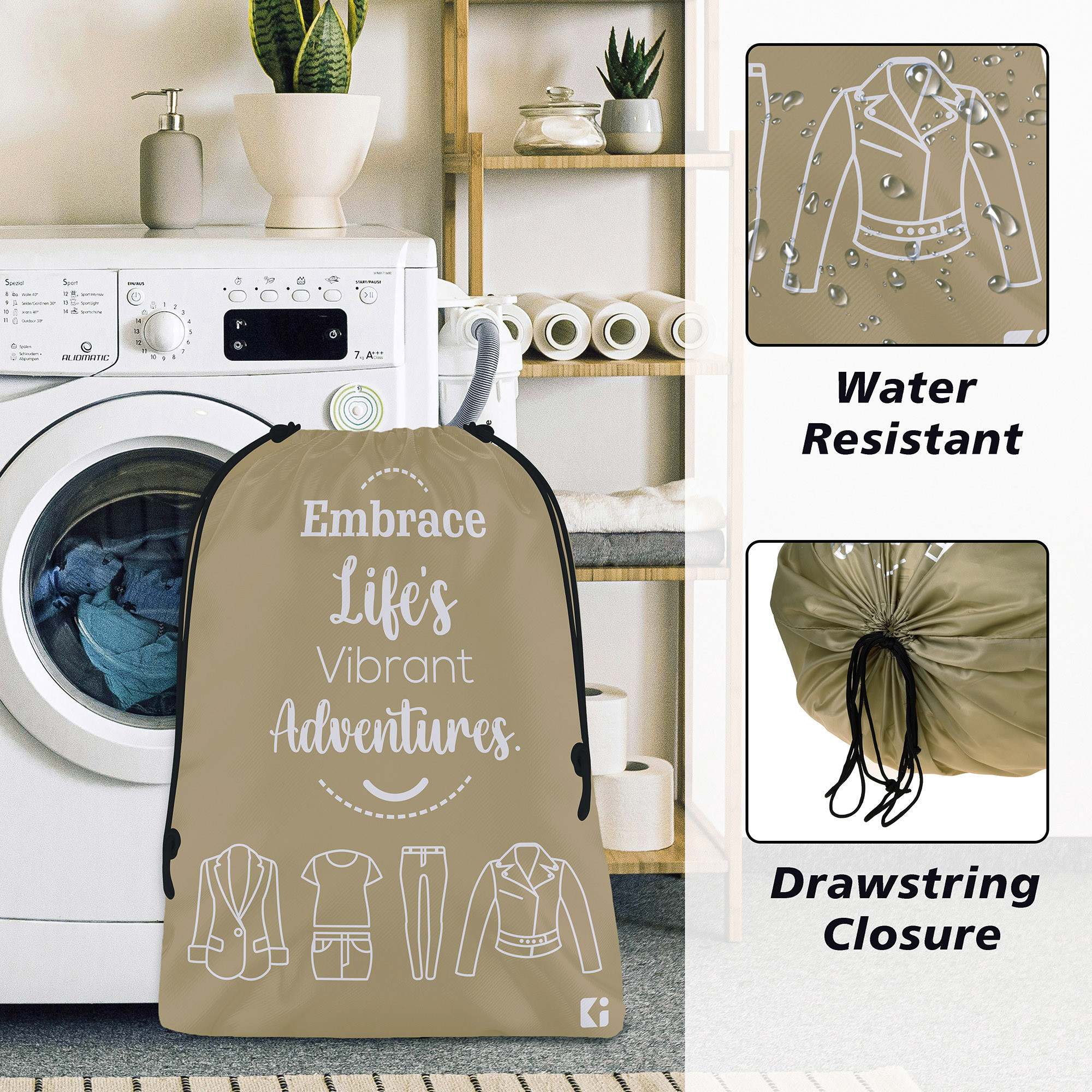 Kuber Industries Pack of 3 Cloth Storage Bag | Storage Organizer | Travel Cloth Carrying Bag | Garments Cover for Laundry | Storage Organizer for Clothing-Travel | Medium | Brown & Black