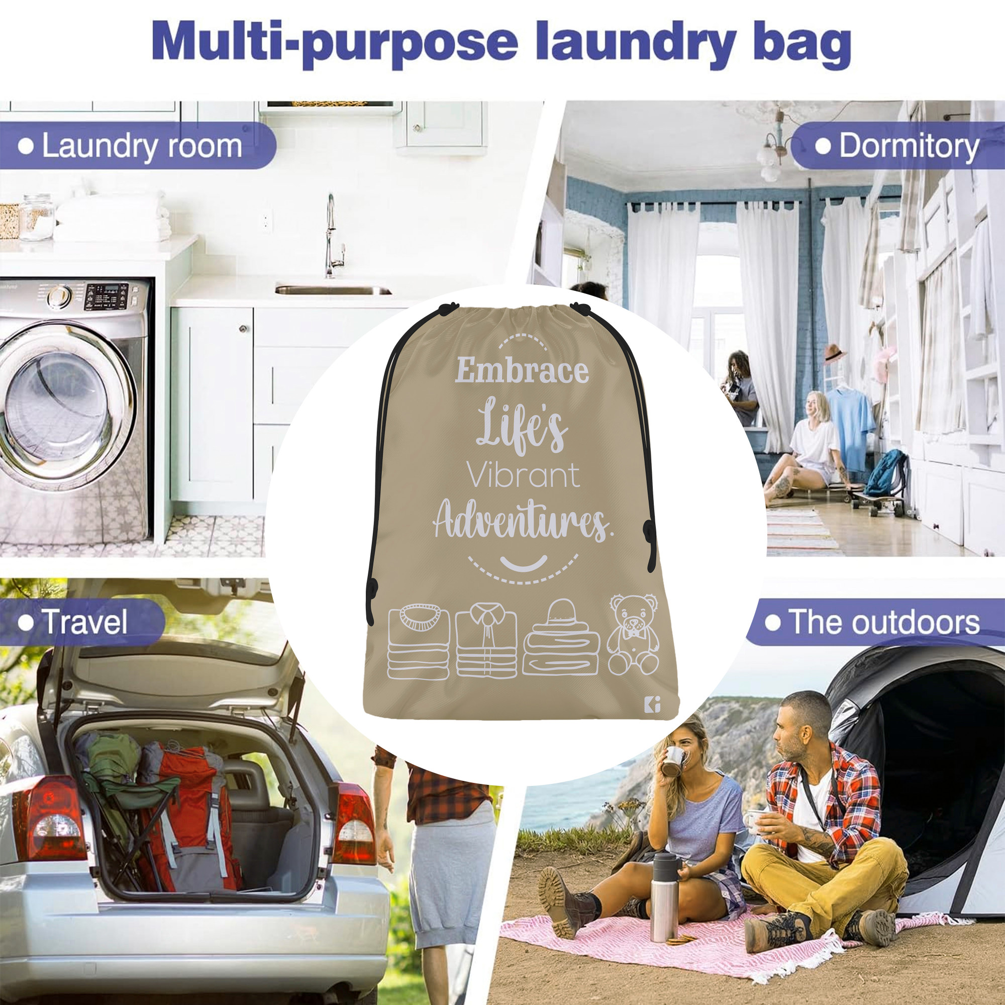 Kuber Industries Pack of 3 Cloth Storage Bag | Storage Organizer | Travel Cloth Carrying Bag | Garments Cover for Laundry | Storage Organizer for Clothing-Travel | Large | Brown & Gray