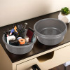 Desk Organizer | Stationery Organizer Tub | Multipurpose Storage Organizer | Office Supplies Organizer for Pen-Pencil-Staplers-Clips | Desktop Organizer | 4 LTR | Gray