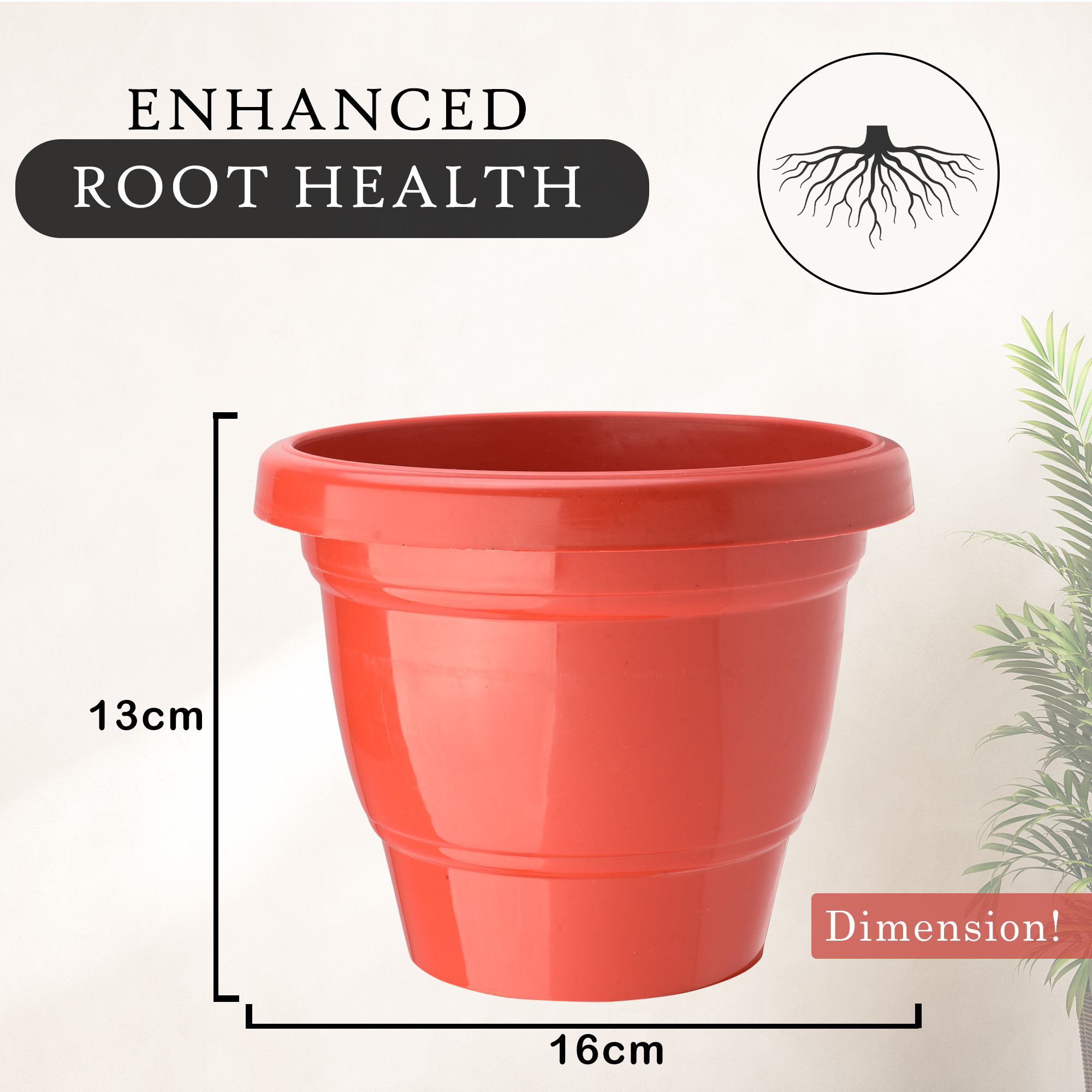 Kuber Industries Pack of 3 Flower Pot  2-Layer Fuldani Flower Pot  6 Inch Pots for Terrace Garden  Pots Stand for Plants  Phooldaan for Home Dcor  Synergy Indoor Plant Stand  Red