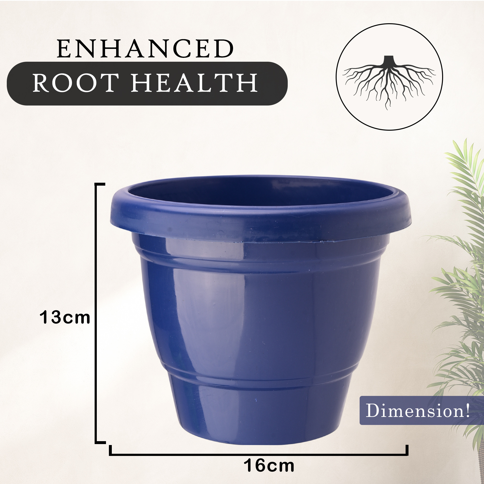 Kuber Industries Pack of 3 Flower Pot  2-Layer Fuldani Flower Pot  6 Inch Pots for Terrace Garden  Pots Stand for Plants  Phooldaan for Home Dcor  Synergy Indoor Plant Stand  Blue
