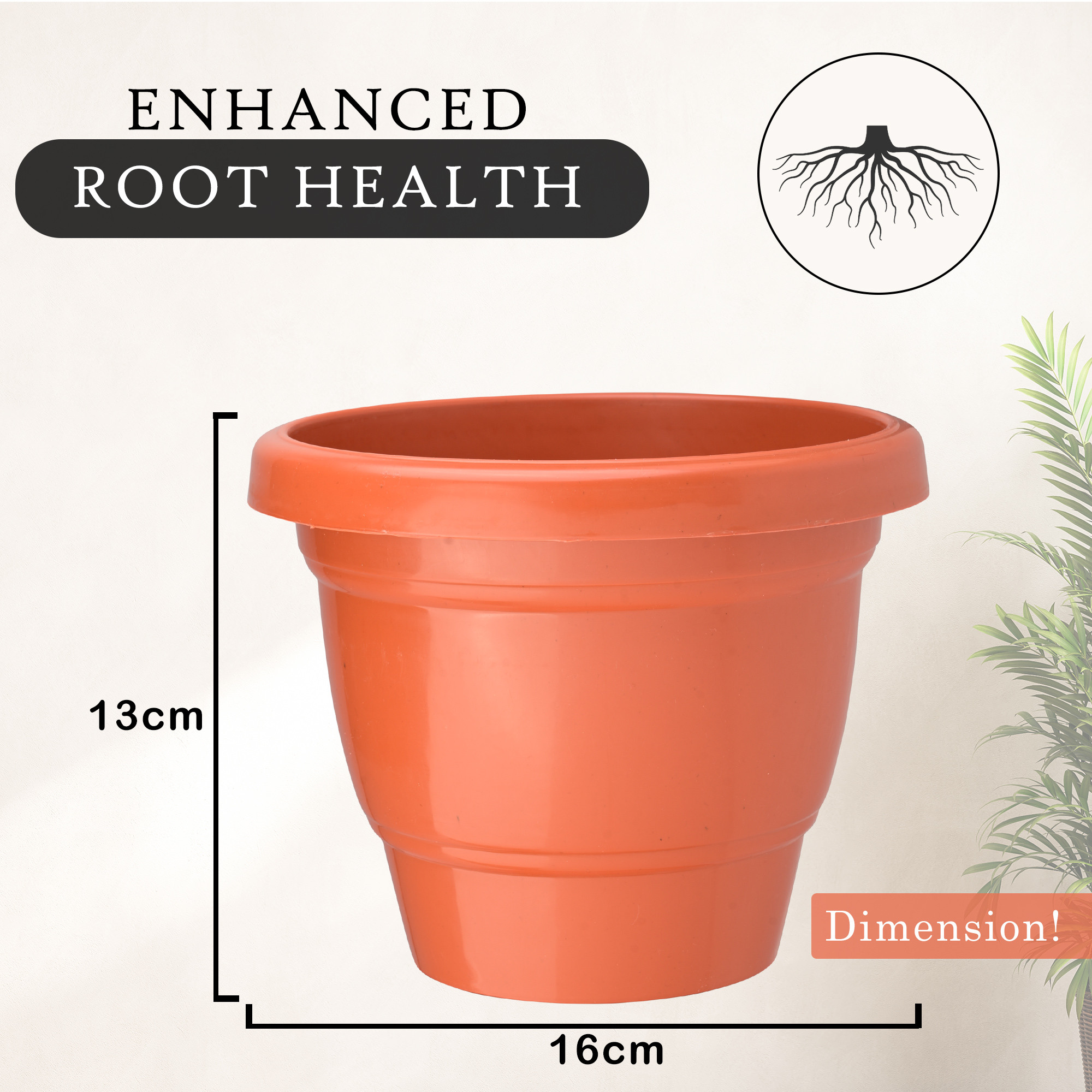 Kuber Industries Pack of 3 Flower Pot  2-Layer Fuldani Flower Pot  6 Inch Pots for Terrace Garden  Pots Stand for Plants  Phooldaan for Home Dcor  Synergy Indoor Plant Stand  Orange