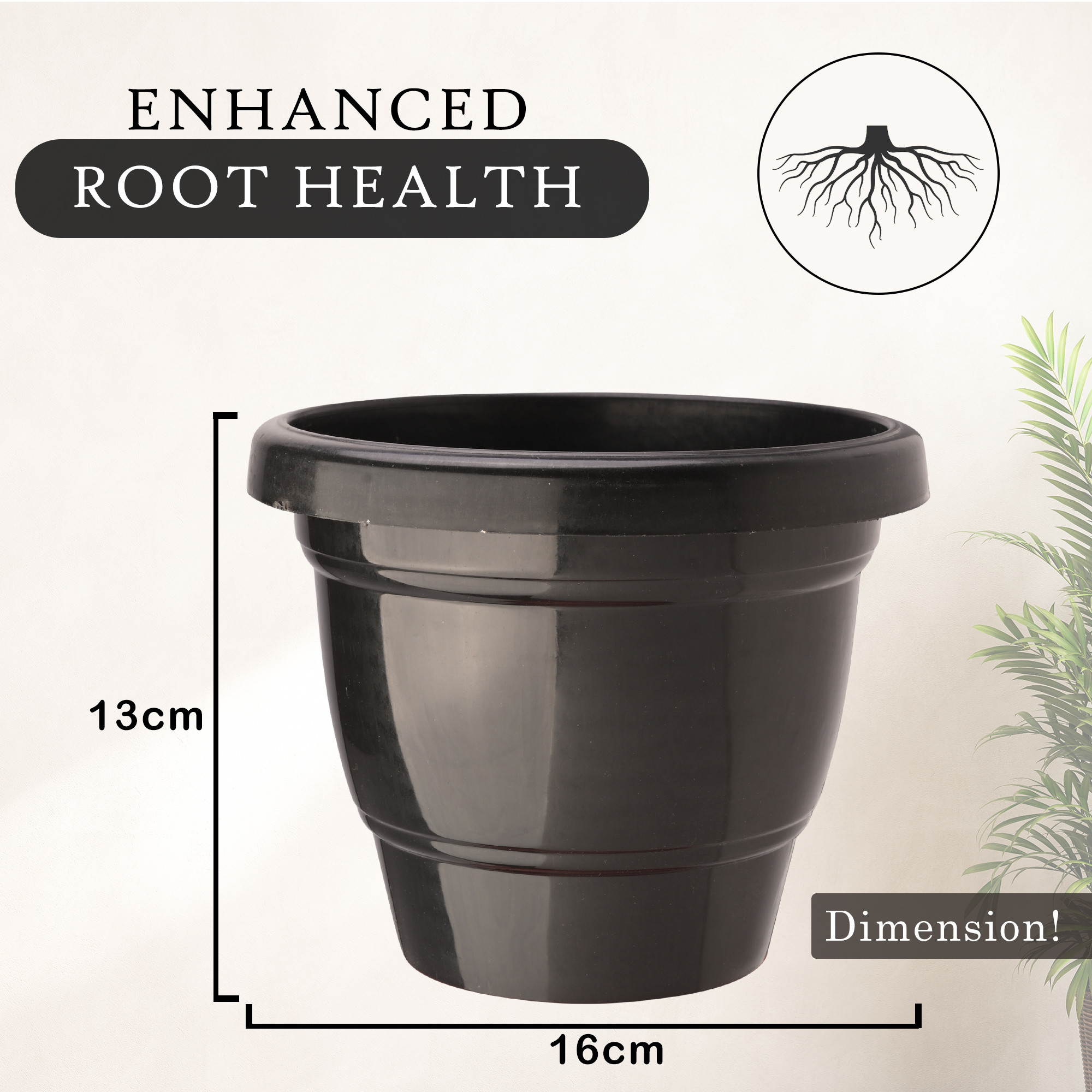 Kuber Industries Pack of 3 Flower Pot  2-Layer Fuldani Flower Pot  6 Inch Pots for Terrace Garden  Pots Stand for Plants  Phooldaan for Home Dcor  Synergy Indoor Plant Stand  Black