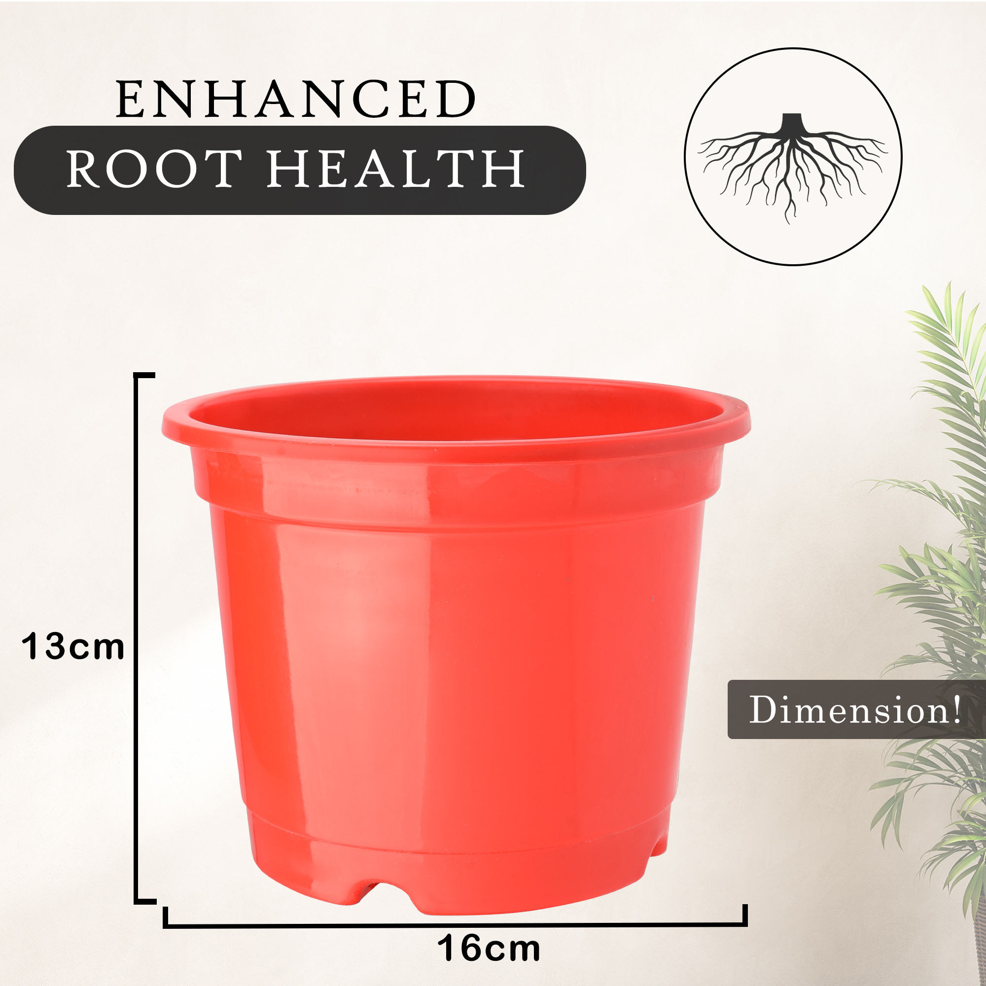 Kuber Industries Pack of 3 Flower Pot  Fuldani Flower Pot  6 Inch Pots for Home Terrace Garden  Pots Stand for Plants  Phooldaan for Home Dcor  Synergy Indoor Plant Stand  Red