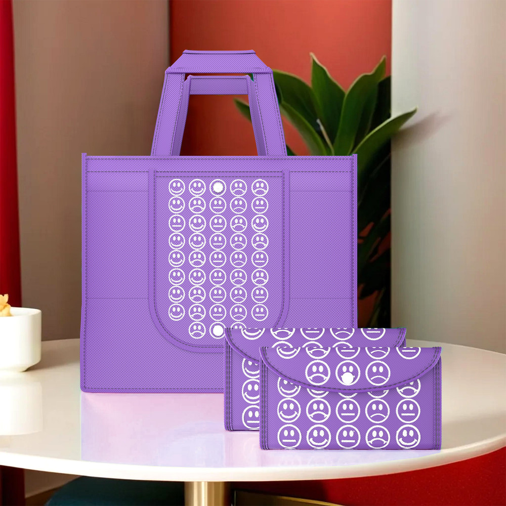 Image of Kuber Industries  Foldable Shopping Bags For Women | Grocery/Vegetable Bags For Market | Jhola/Thela & Daily Use Bags | Smile- Purple