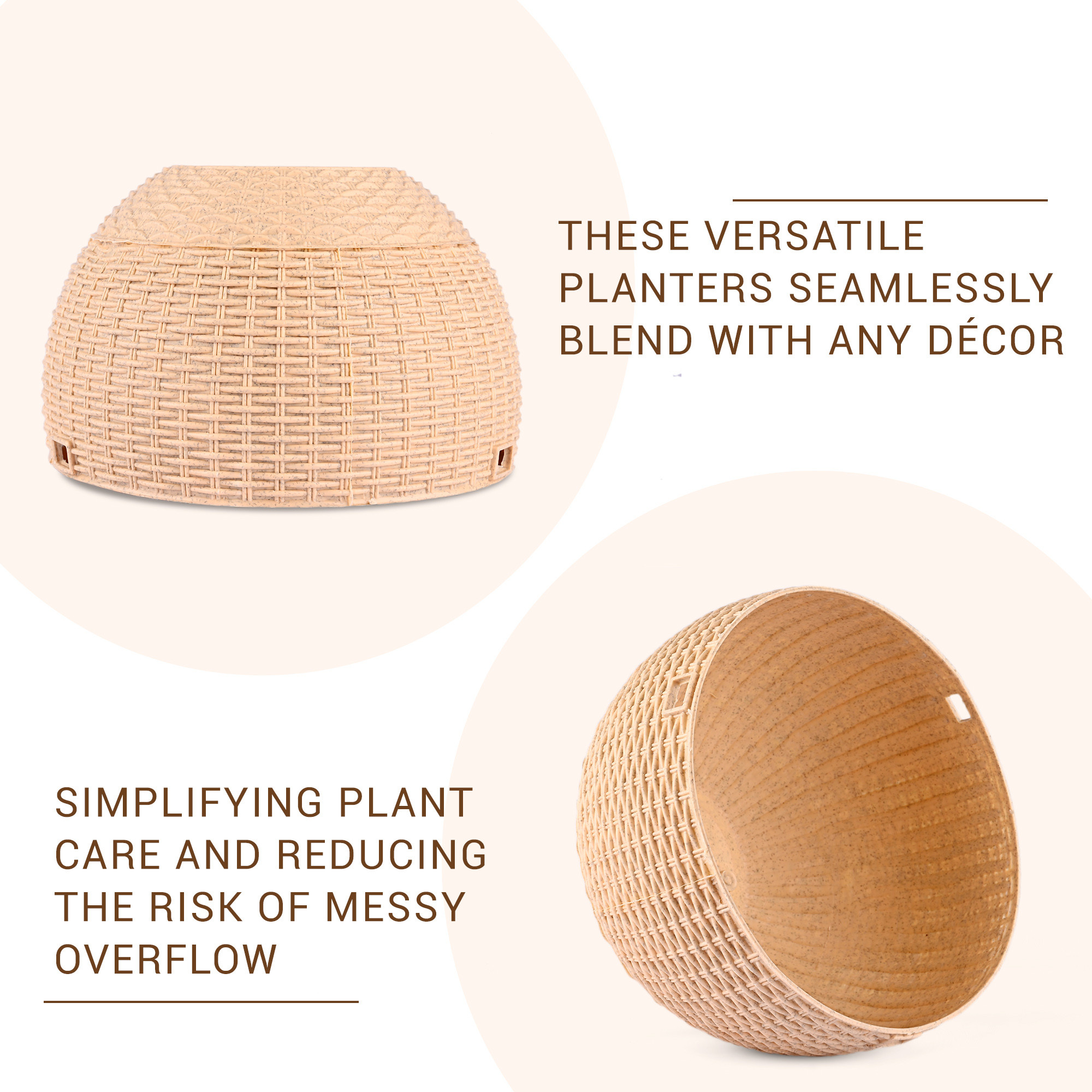 Kuber Industries Pack of 3 Hanging Flower Pot  | Hanging Flower Pot for Living Room | Hanging Pot for Home & Garden | Flower Planter for Balcony | Marble Euro | 7 Inch | Beige-Pink & Mint Green