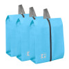Pack of 3 Shoe Bag For Travel | Drawstring Footwear Pouches &amp; Toiletries Packing Bags/Covers For Travelling | Plain - Sky Blue