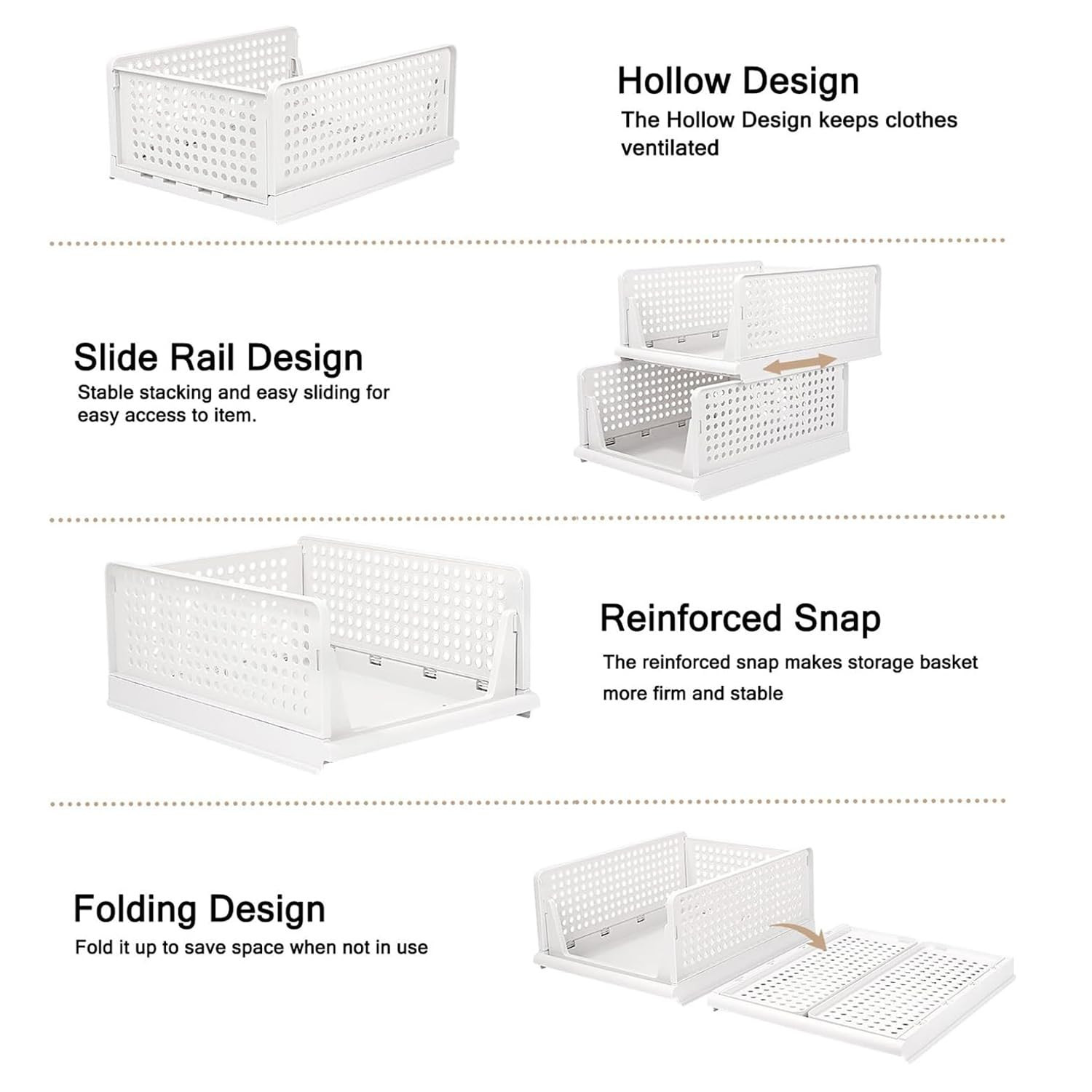 Kuber Industries Pack of 3 Storage Organizer | Wardrobe Organizer | Cloth Organizer | Foldable Shirt Stacker Box for Almirah | Closet Storage Basket | Large | White & Gray & Ivory