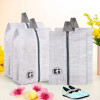 Travel Organizer | Travel Shoe Carrying Bag | Toiletry Pouch with Chain | Shoe Cover for Travel-Hiking-Adventure | Multipurpose Storage Organizer Bag | Jute-Print | Grey