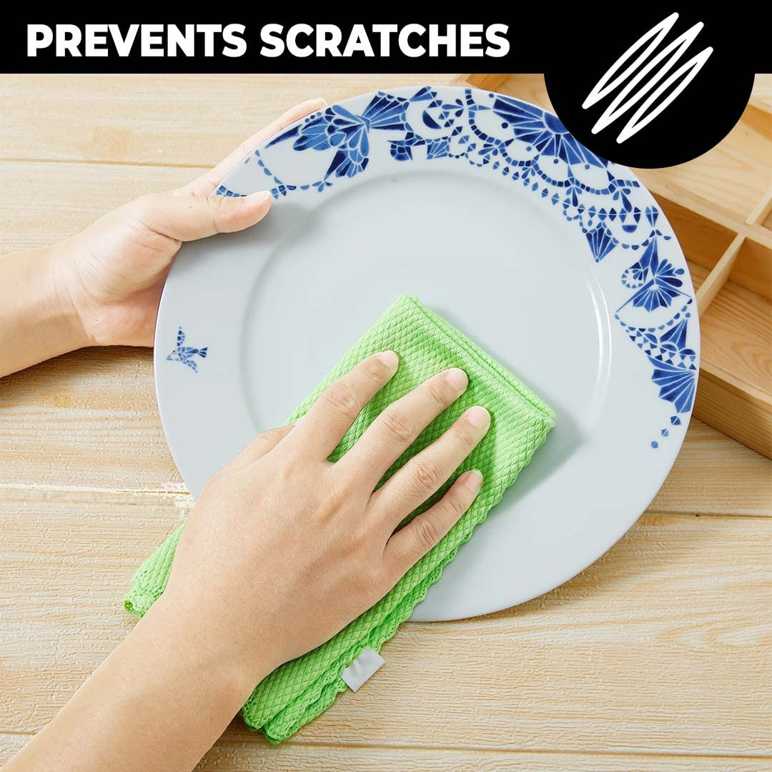 Kuber Industries Pack of 5 Scrubber for Kitchen | Multi-Purpose Microfiber Kitchen Cleaning Cloth with Fish Scales | Glass Cleaning Cloth | Polishing & Scrubbing | Multicolor