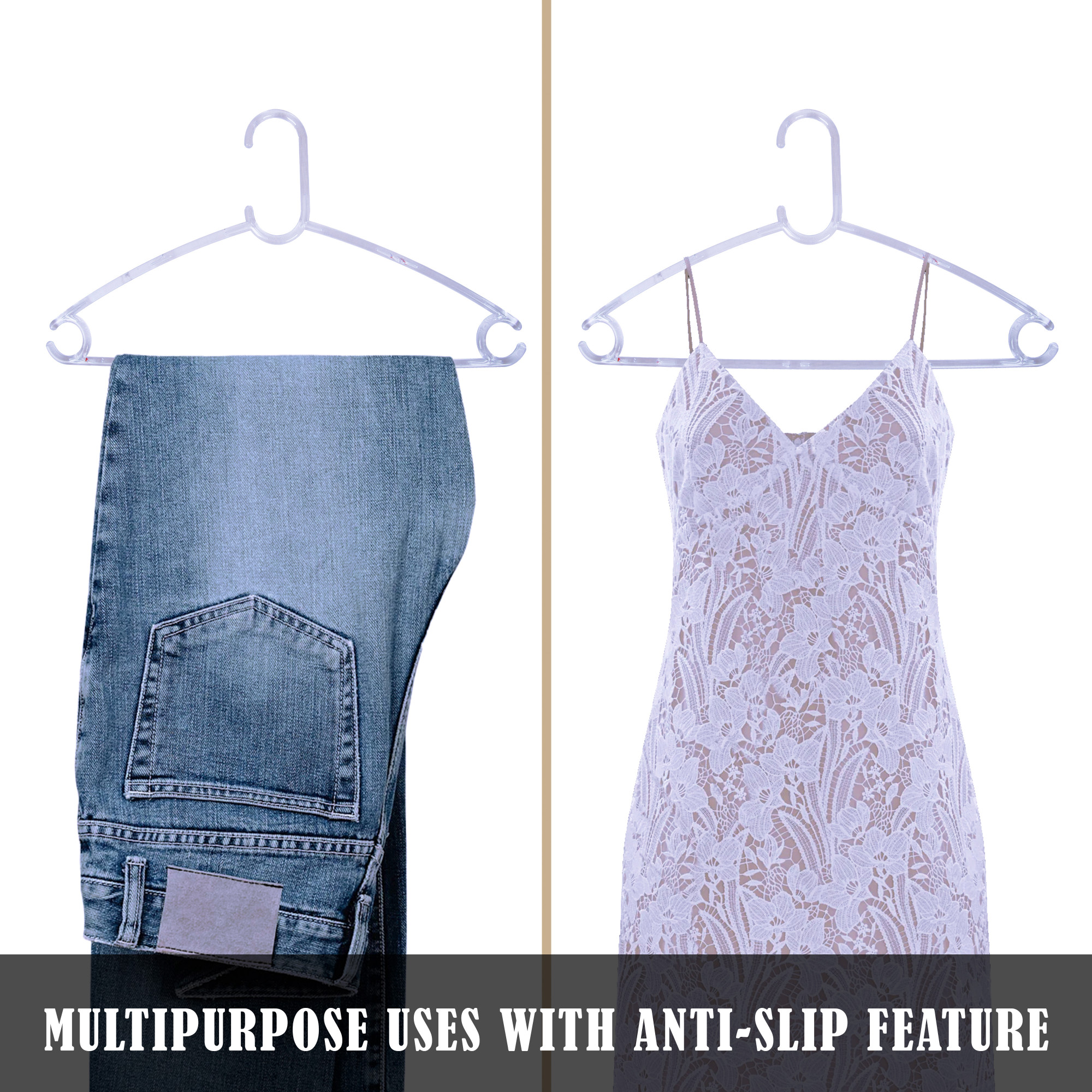 Kuber Industries Pack of 6 Clothes Hanger  Clothes Hanger Set for Shirts-Jackets-Dress-Pant  Coat and Shirt Hangers  Hanger for Skirts-Shorts-Saree-Jeans  C Cut Crystal Hanger  Transparent