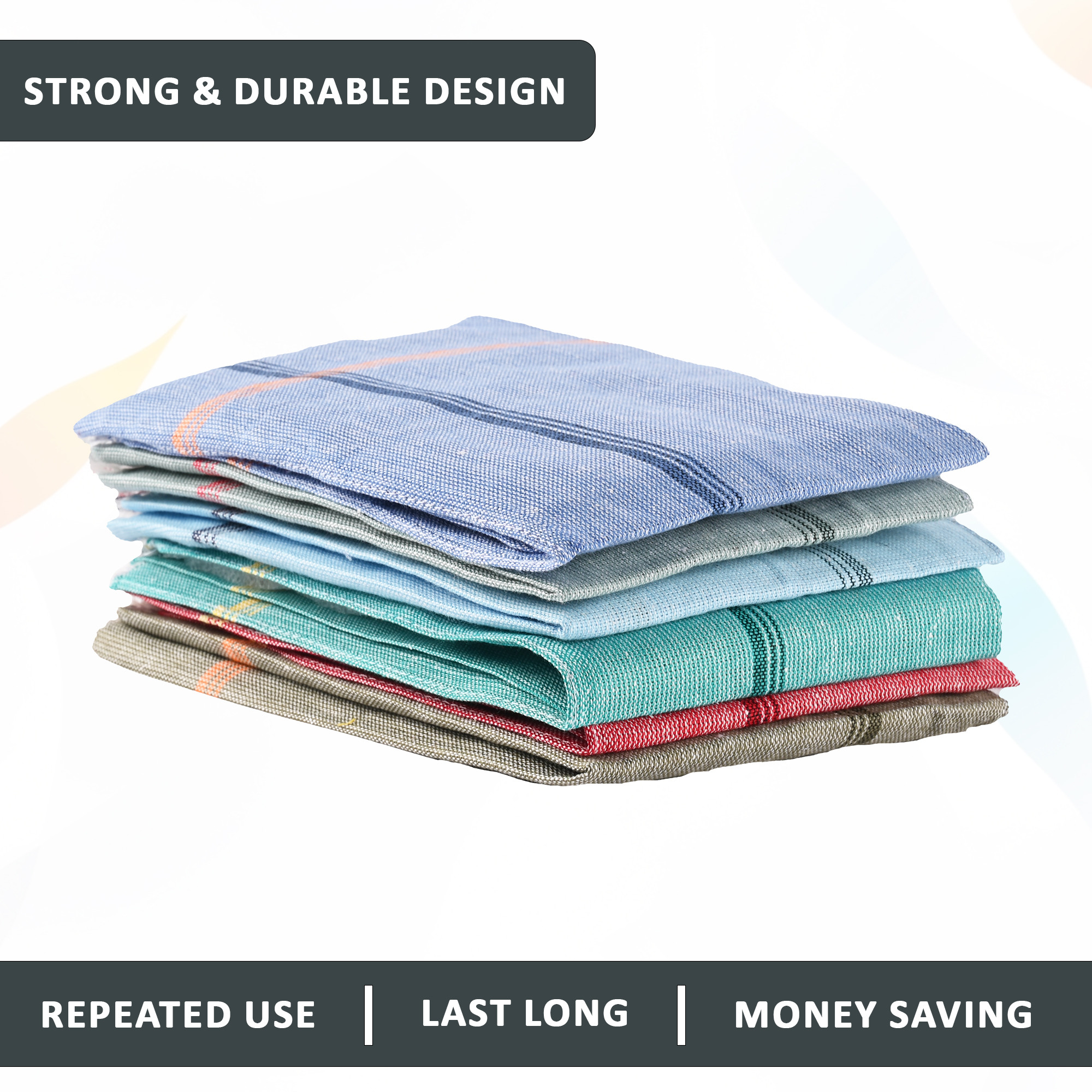 Kuber Industries Pack of 6 Cotton Kitchen ClothNapkins  Fridge Kitchen Cleaning  Roti Napkins With Tassles  19x19 Inches - Multicolor