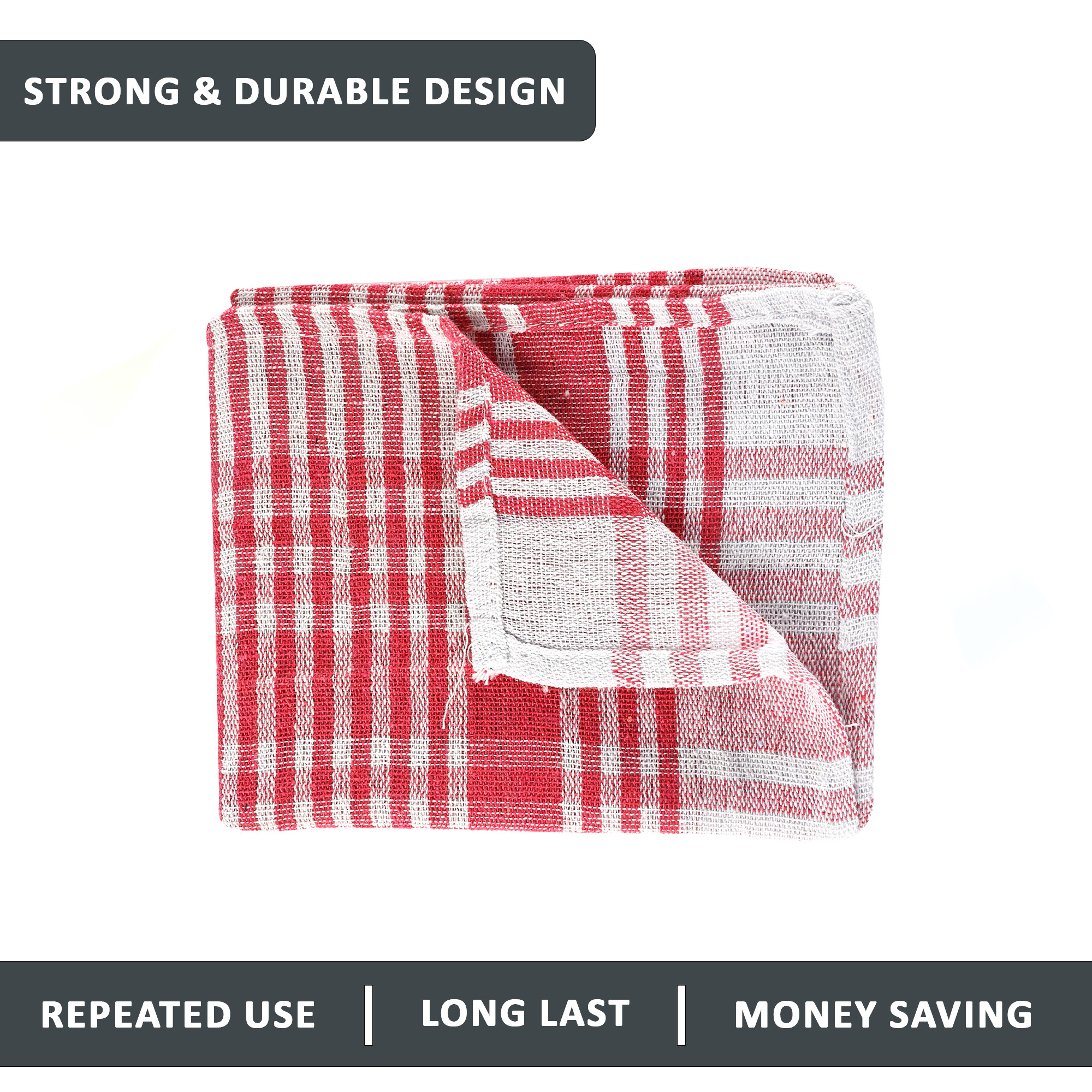 Kuber Industries Pack of 6 Cotton Kitchen ClothNapkins  Fridge Table Kitchen Platform Cleaning  Roti Napkins  16x26 Inches - Red