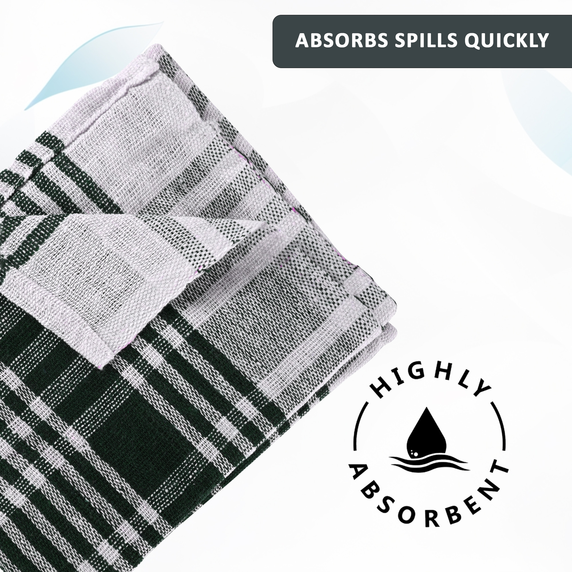 Kuber Industries Pack of 6 Cotton Kitchen ClothNapkins  Fridge Table Kitchen Platform Cleaning  Roti Napkins  16x26 Inches - Green