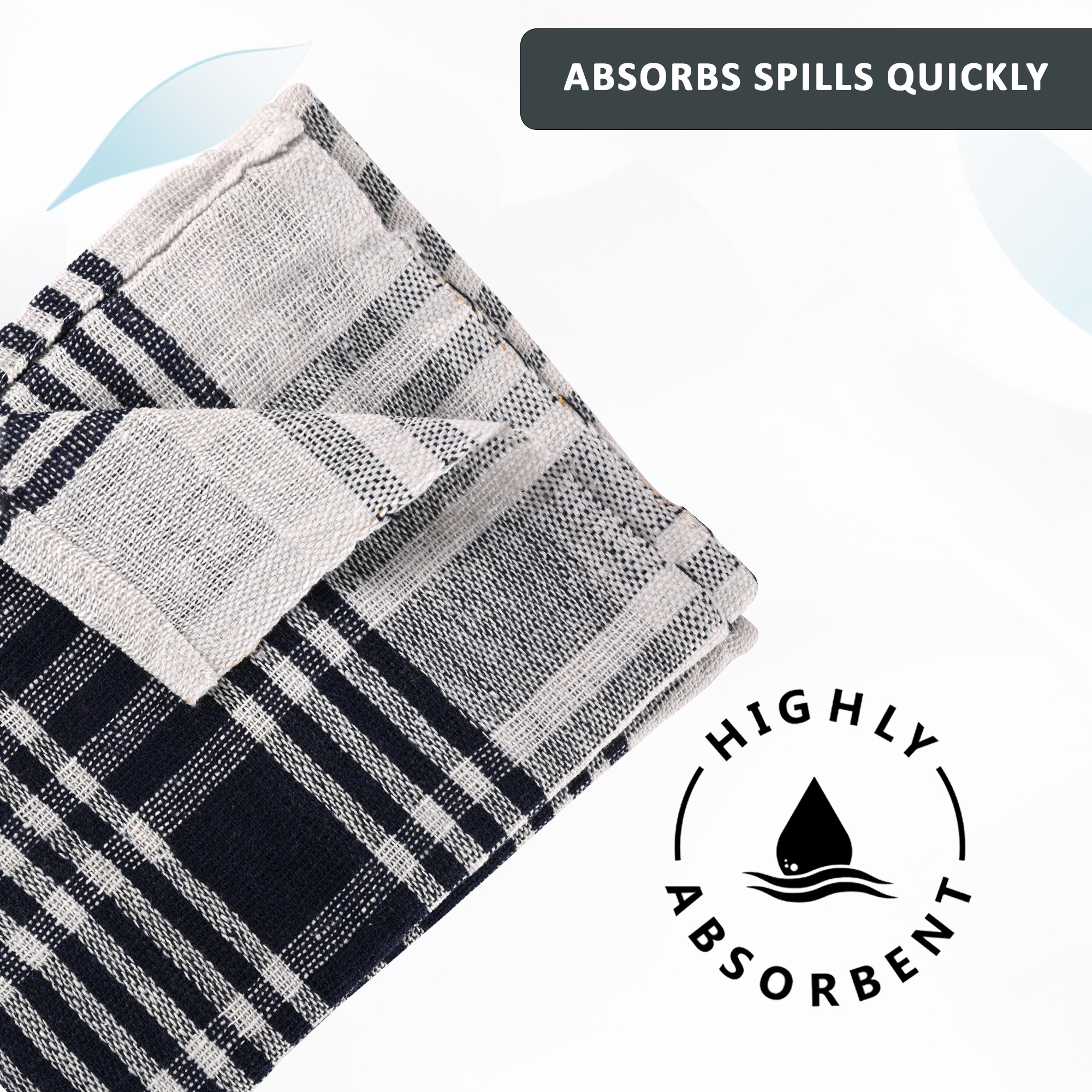 Kuber Industries Pack of 6 Cotton Kitchen ClothNapkins  Fridge Table Kitchen Platform Cleaning  Roti Napkins  16x26 Inches - Blue