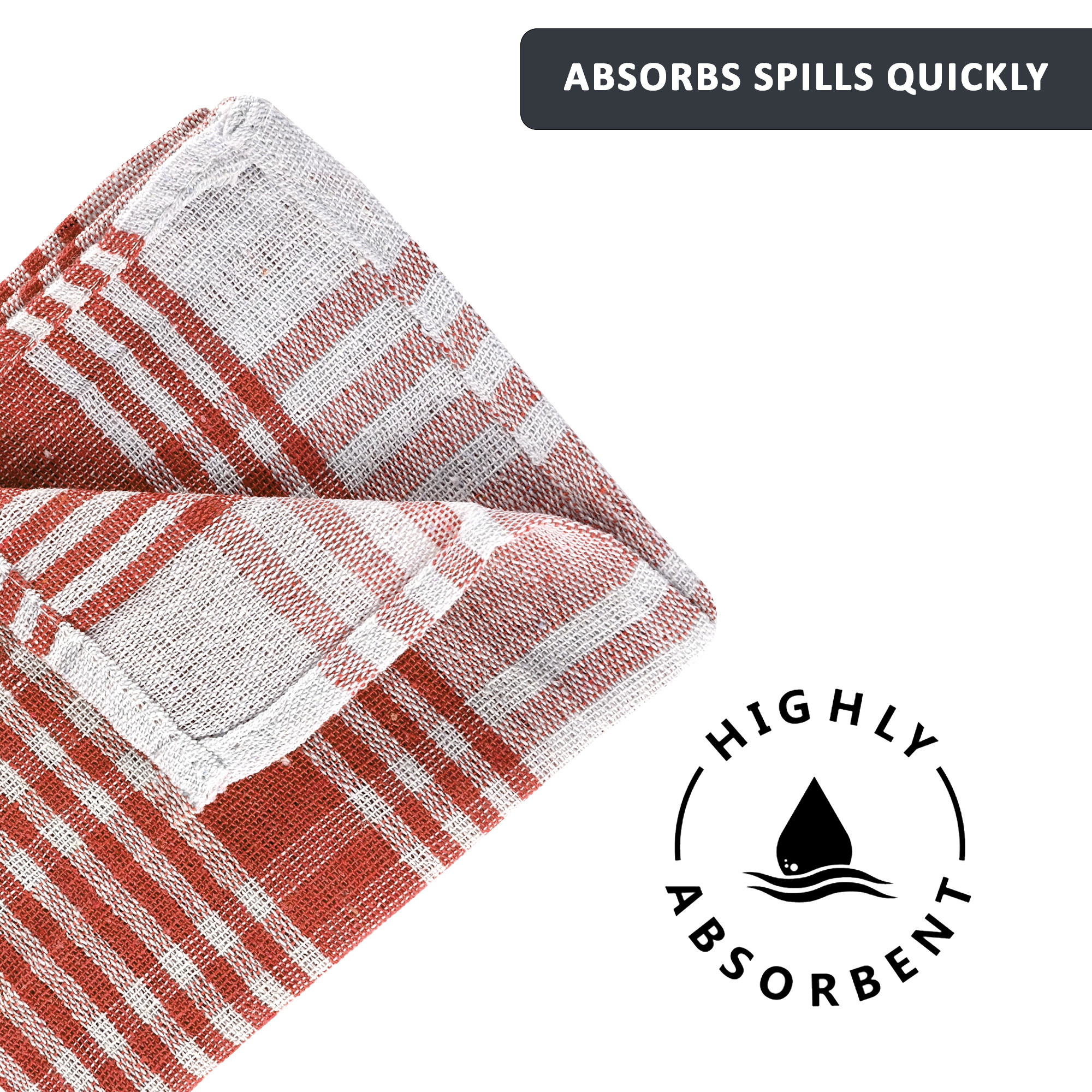 Kuber Industries Pack of 6 Cotton Kitchen ClothNapkins  Fridge Table Kitchen Platform Cleaning  Roti Napkins  16x26 Inches - Brown