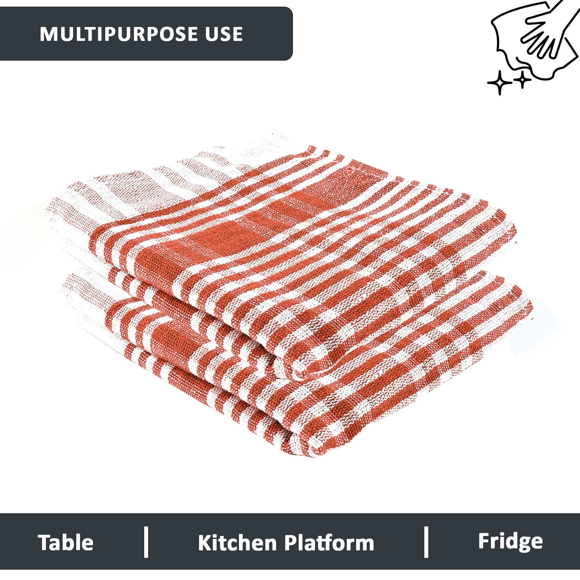 Kuber Industries Pack of 6 Cotton Kitchen ClothNapkins  Fridge Table Kitchen Platform Cleaning  Roti Napkins  16x26 Inches - Brown