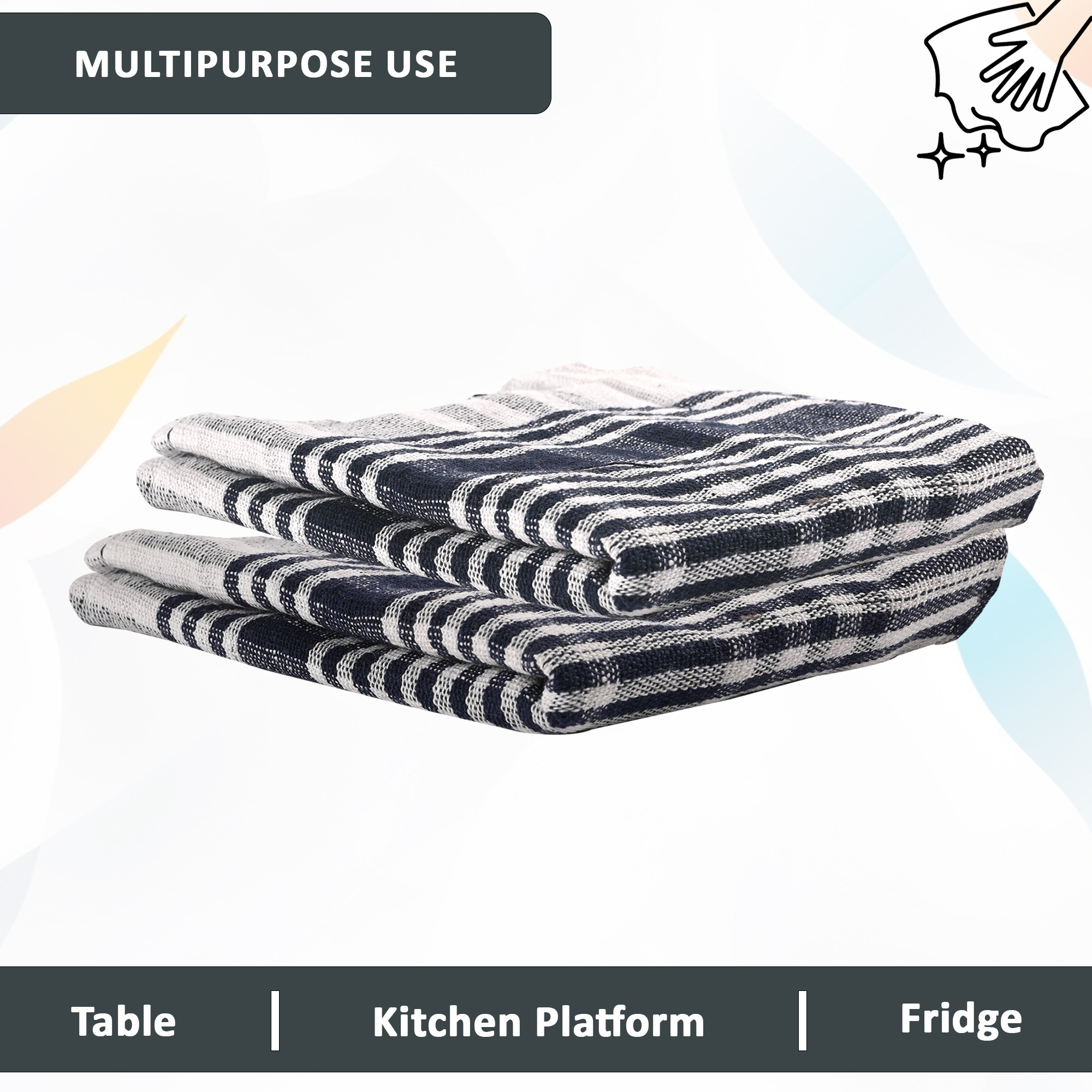 Kuber Industries Pack of 6 Cotton Kitchen ClothNapkins  Fridge Table Kitchen Platform Cleaning  Roti Napkins  16x26 Inches - Blue