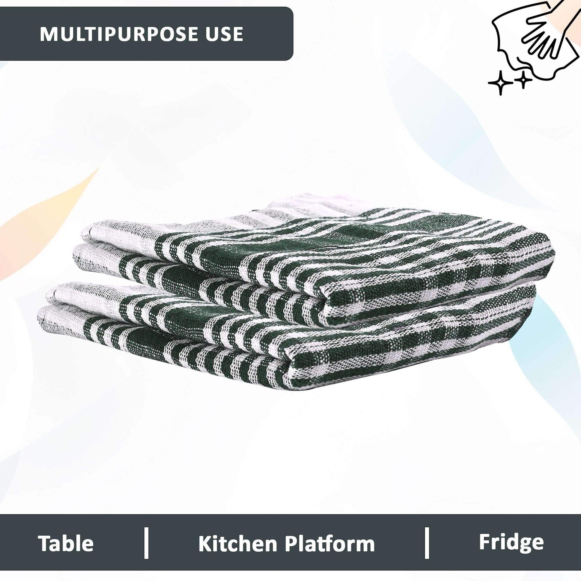 Kuber Industries Pack of 6 Cotton Kitchen ClothNapkins  Fridge Table Kitchen Platform Cleaning  Roti Napkins  16x26 Inches - Green