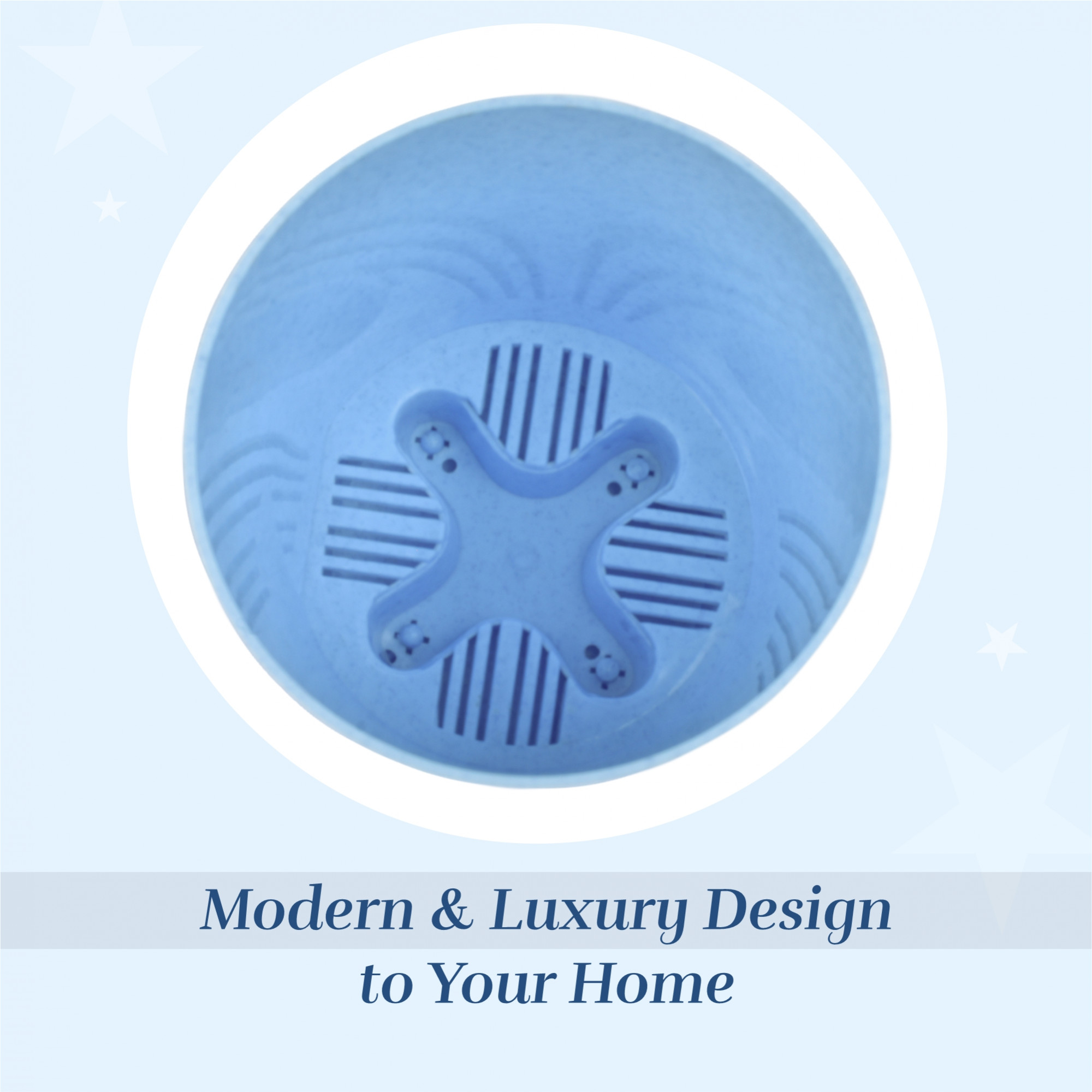 Kuber Industries Pack of 6 Flower Pot  Flower Pot for Living Room-Office  Flower Planters for Home-office-Lawns  Garden Dcor  Self Watering Flower Planters Pots  Marble Titan  4 Inch  Blue