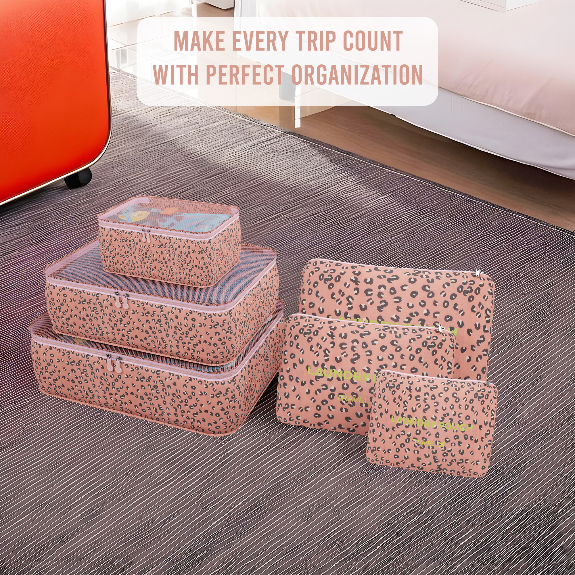 Kuber Industries Pack of 6 Foldable Travel Pouches for Women  Men with Zip  Multi-Size Luggage Organiser Bag for Travel  Packing Cube for ClothesShoesToiletries  YJ-35-YEL  Smiley - Yellow