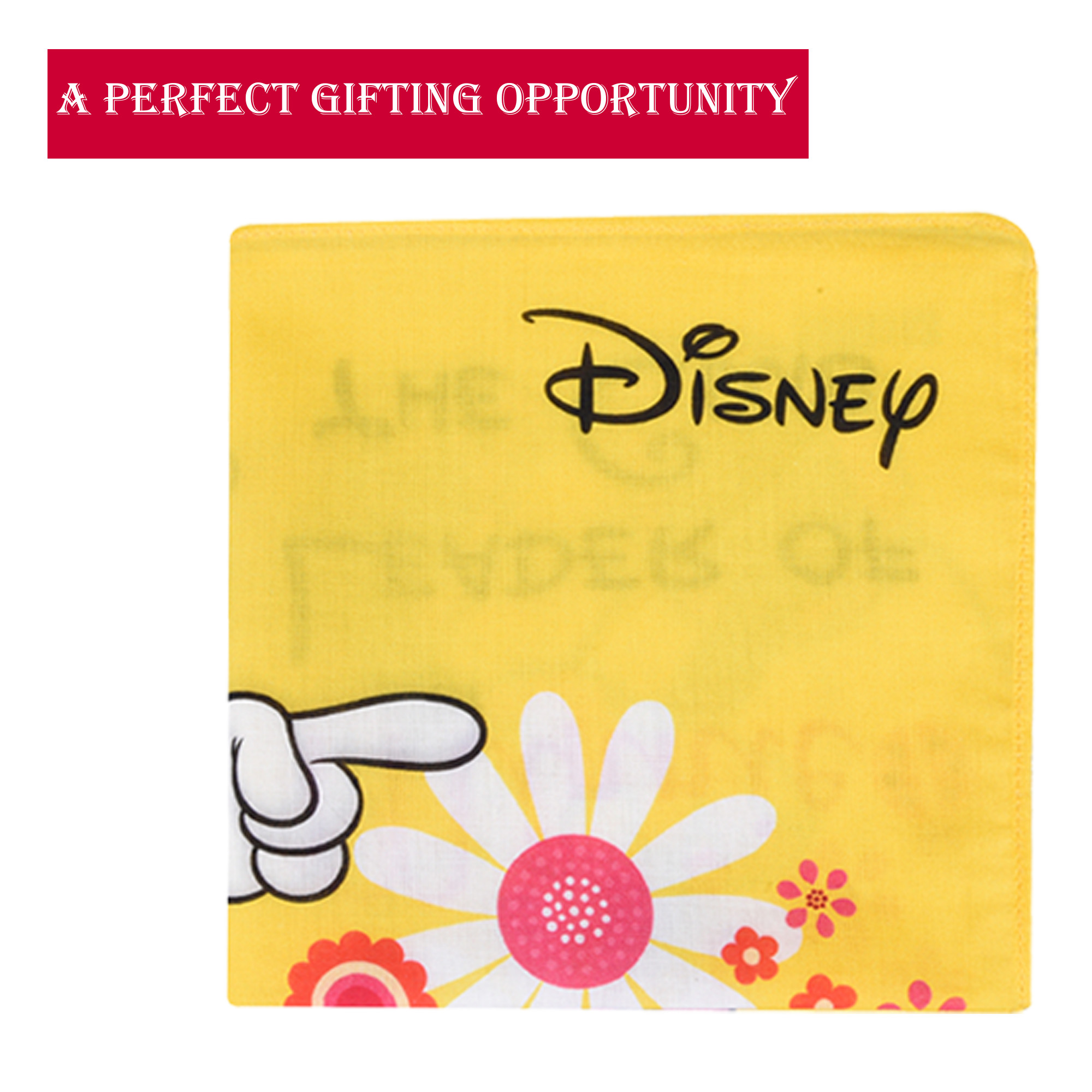 Kuber Industries Pack of 6 Handkerchiefs  Disney Minnie   Cotton Handkerchiefs for Boys  Girls  Premium Handkerchiefs  Rumal for Boys  Girls  Hankies for Gifting  Yellow